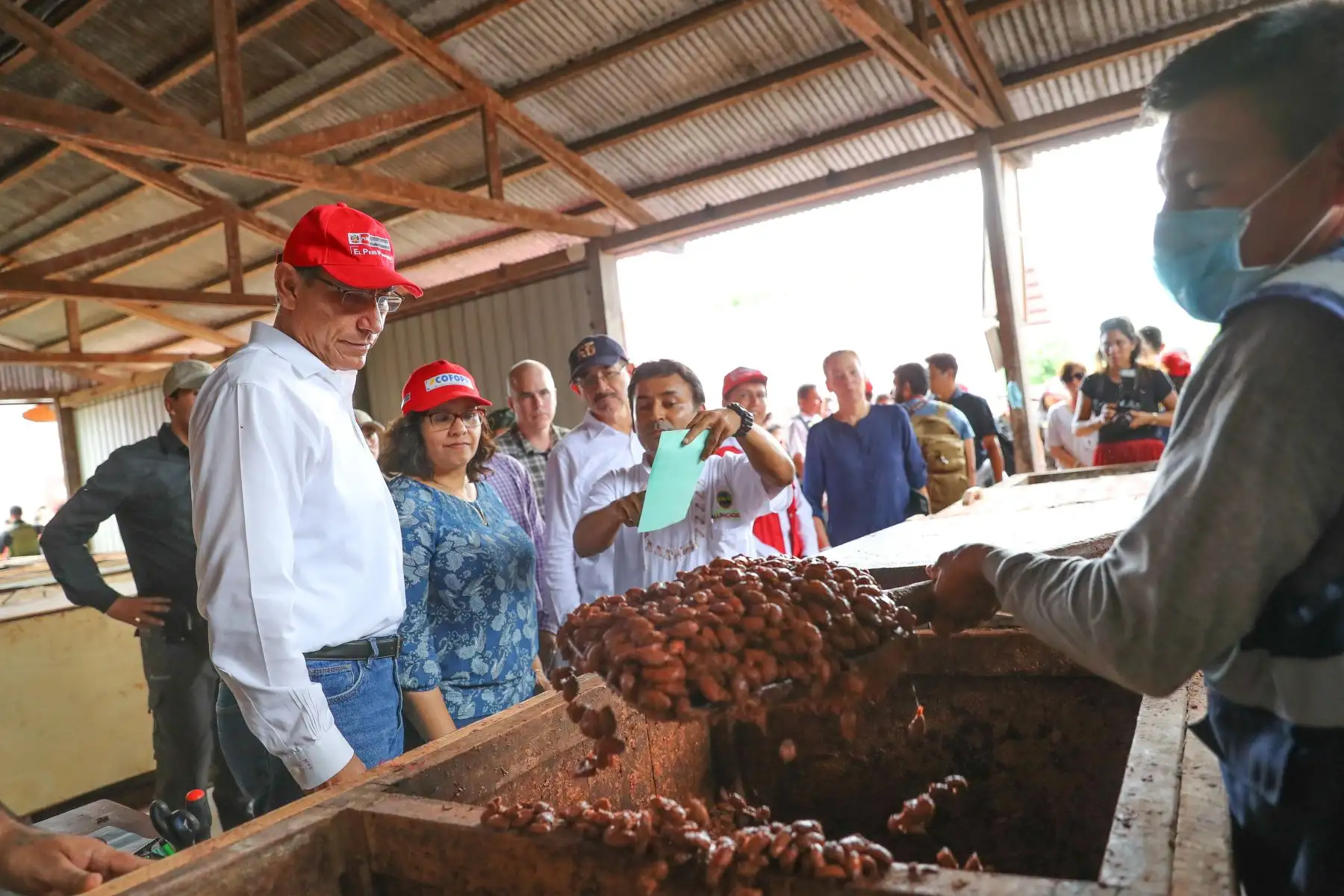 Presidente Martín Vizcarra visita Cooperativa Agraria Allima Cacao, en el distrito de Chazuta, región San Martín.Foto: ANDINA/Prensa Presidencia