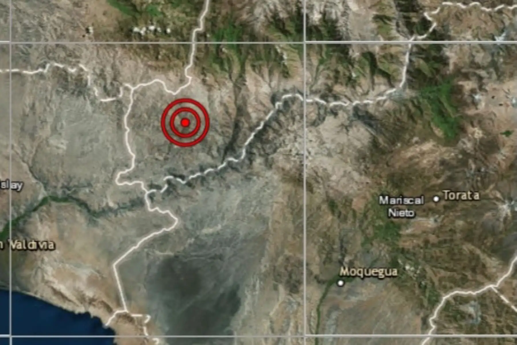 Omate fue remecida nuevamente por un sismo en menos de 24 horas. El sismo de esta mañana registró una magnitud de 4.4, informó el IGP. Foto: ANDINA/difusión.