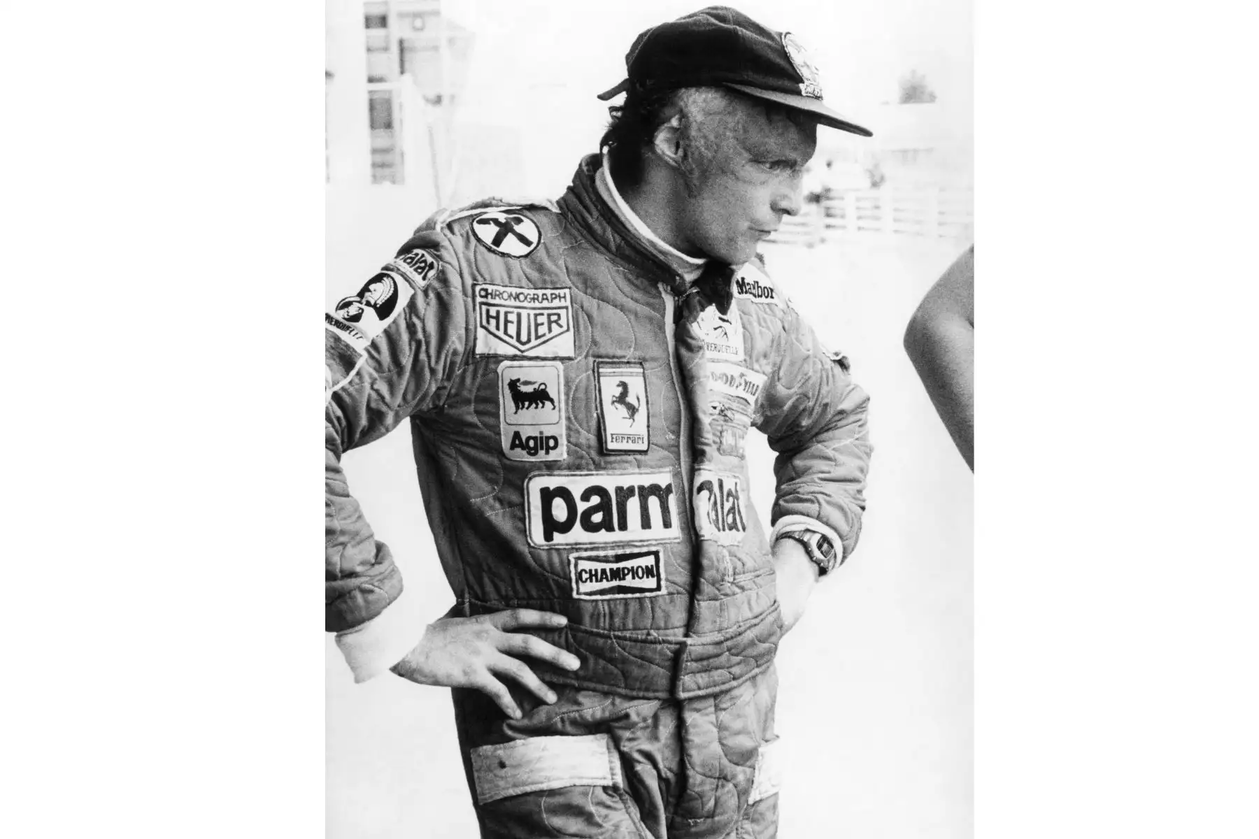 Fotografía de archivo realizada el 26 de abril de 1977 del expiloto Niki Lauda durante un entrenamiento en el circuito del Jarama, en Madrid.Foto: EFE