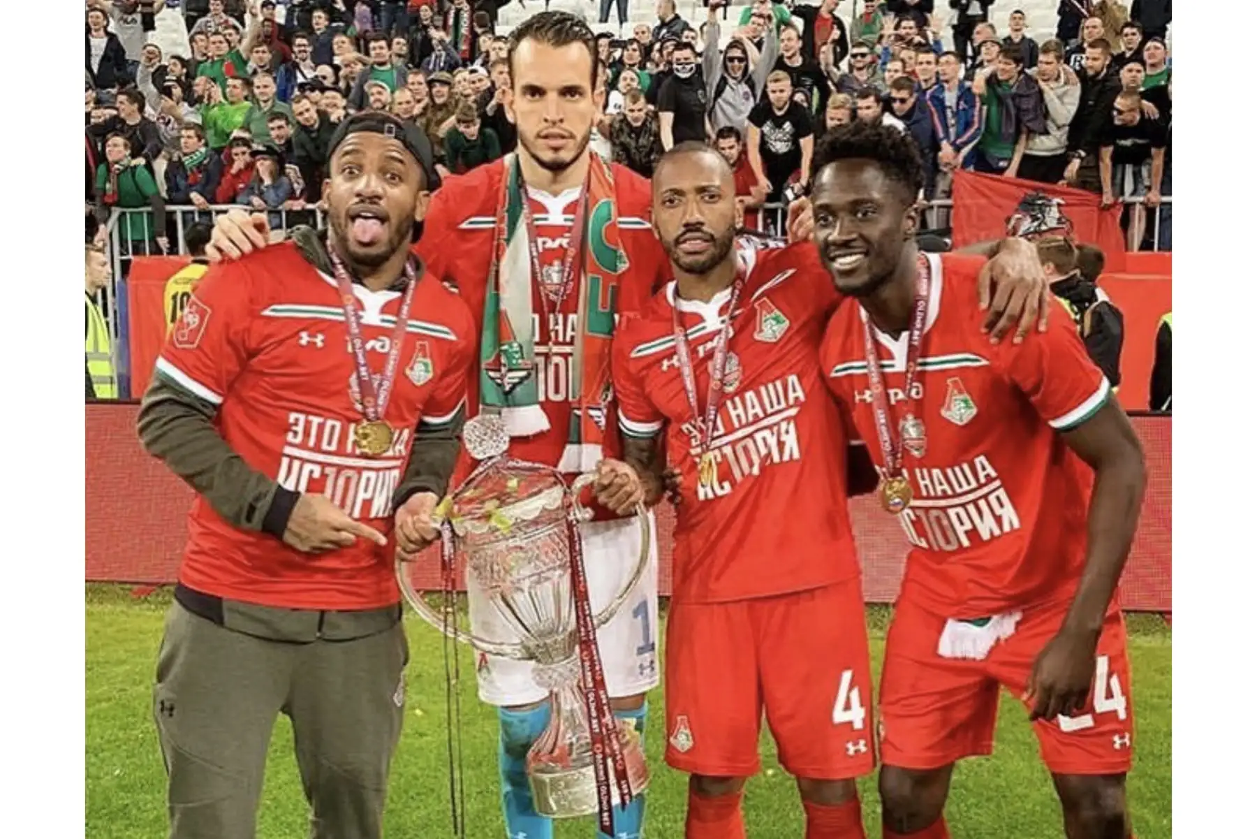 Jefferson Farfán campeón en Rusia con su equipo Lokomotiv por la Copa Nacional.
Foto: ANDINA/ jefferson_farfan_oficial