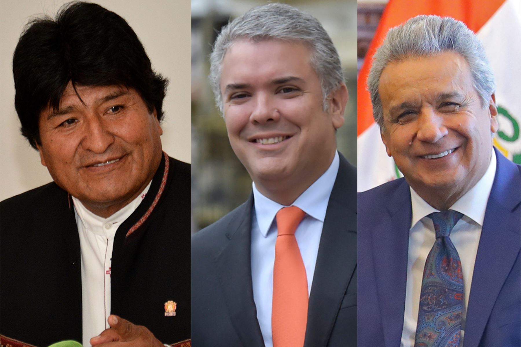 Presidentes de Bolivia, Evo Morales; de Colombia, Iván Duque y de Ecuador, Lenín Moreno