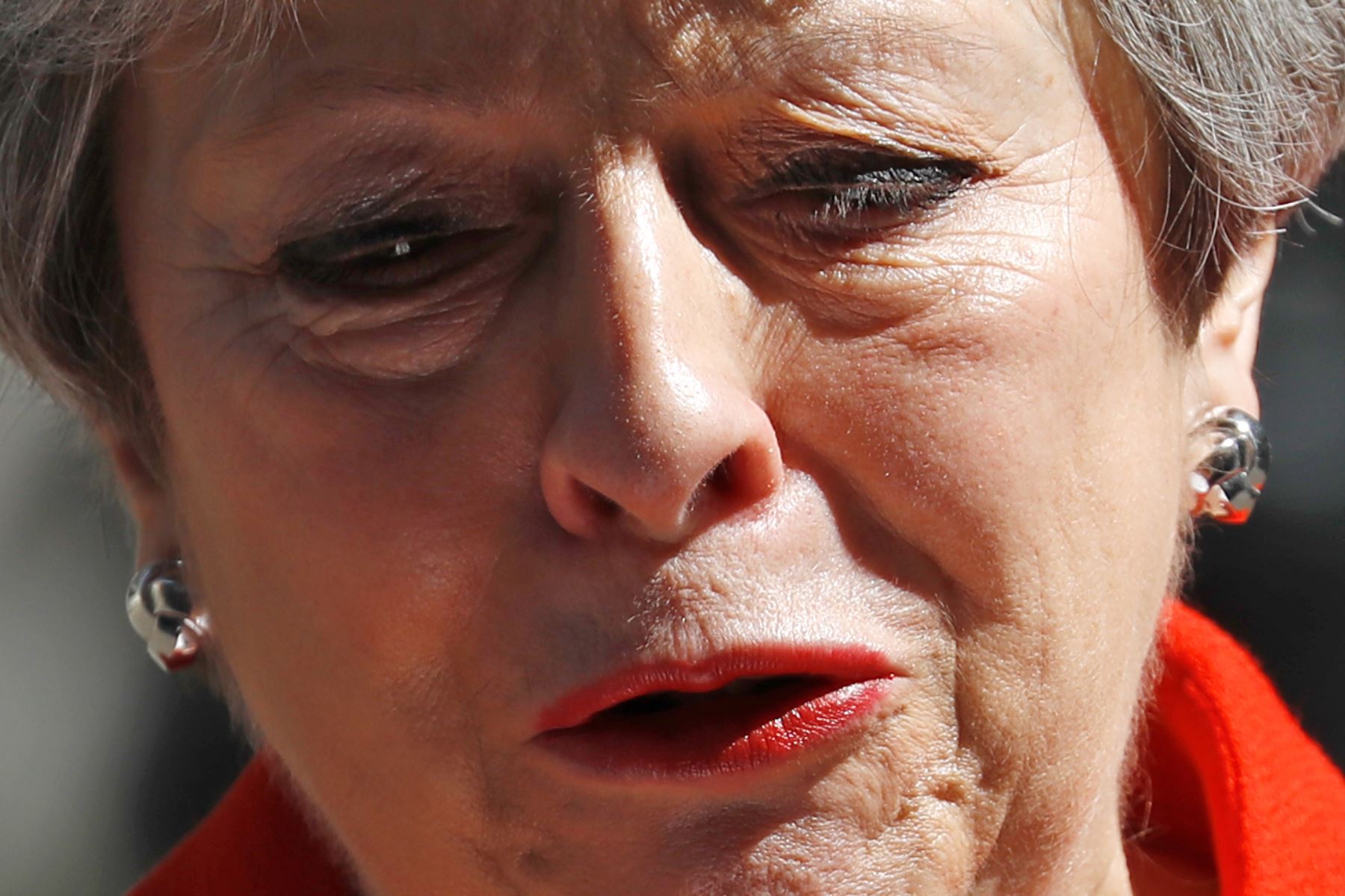 La primera ministra británica, Theresa May, anuncia su renuncia. Foto: AFP
