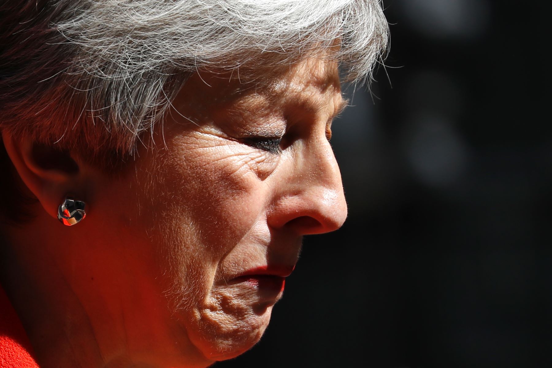 La primera ministra británica, Theresa May, anuncia su renuncia. Foto: AFP