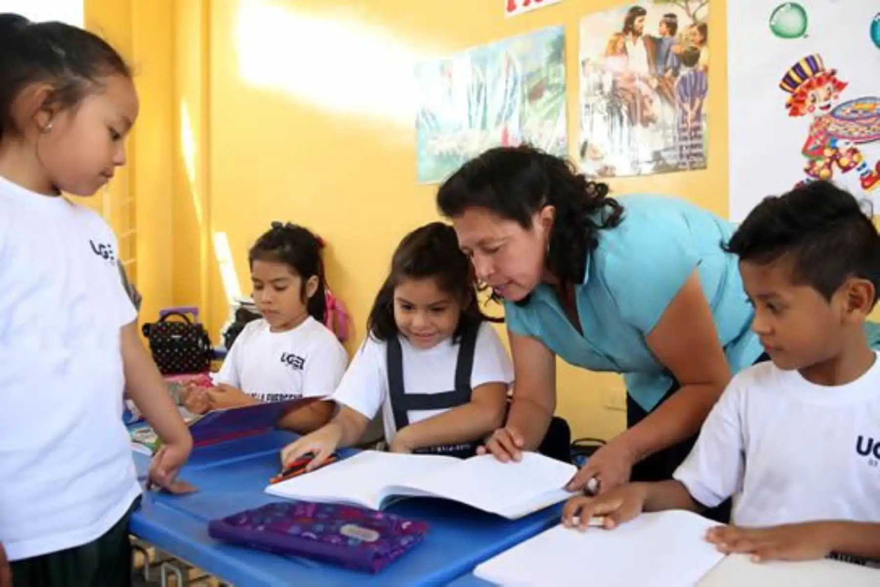 Docente en plena labor de dictado de clases. Foto: ANDINA/Difusión.