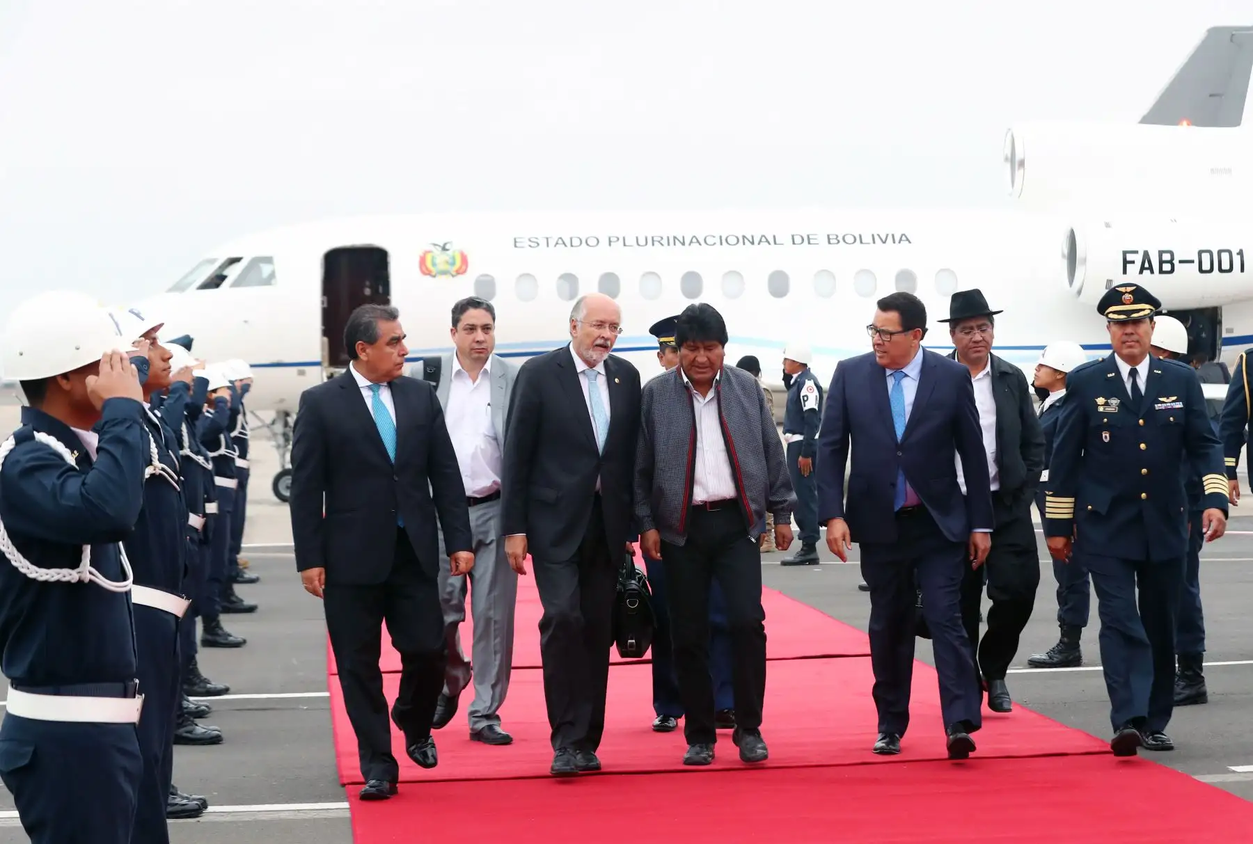 Presidente de Bolivia Evo Morales, llega a Lima para participar de los 50 años de creación de la Comunidad Andina de Naciones. Foto: ANDINA/ Norman Cordova