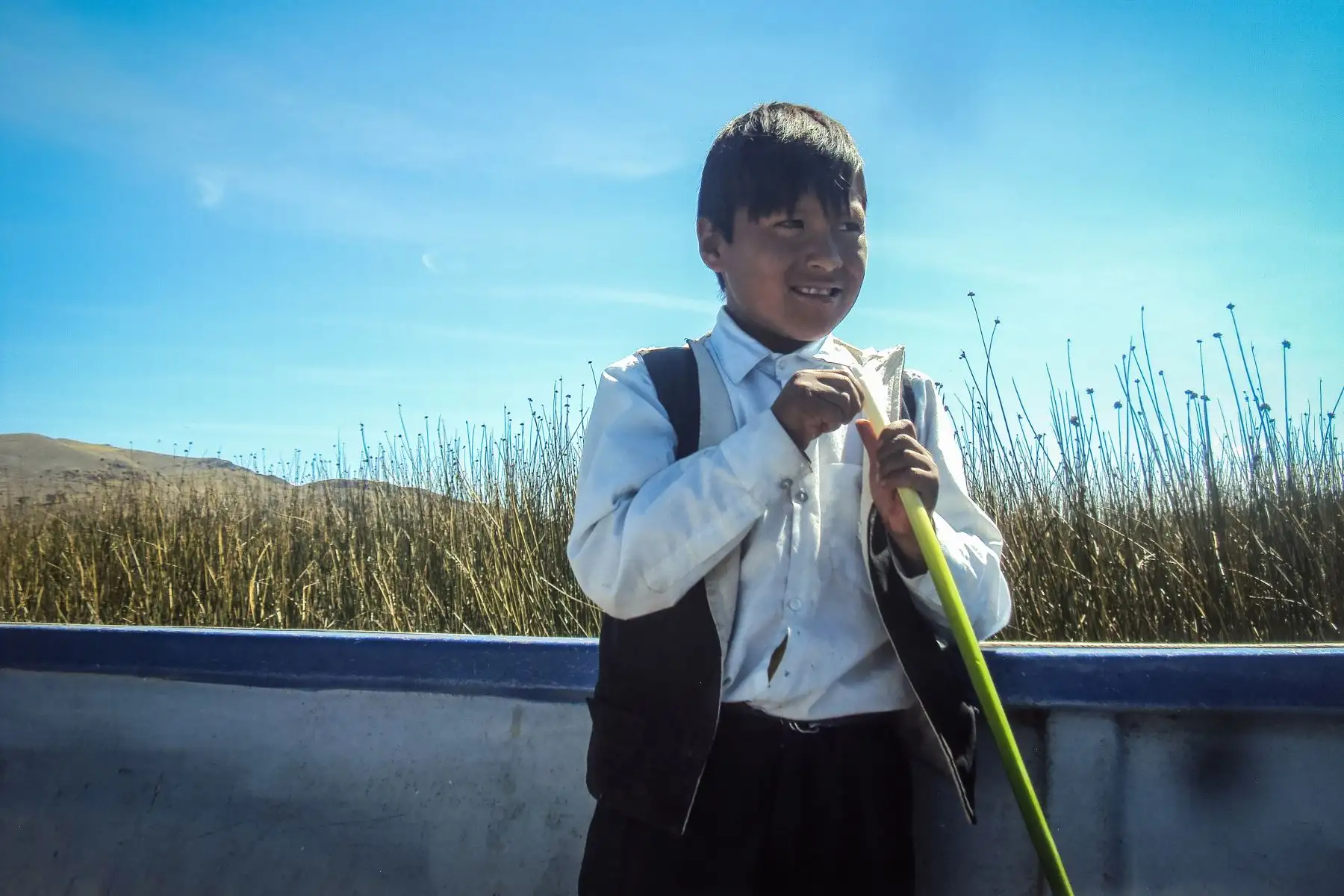 Niños, niñas y adolescentes del pueblo originario Uro fueron partícipes del  proyecto «Qhas Qot Zuñinaka» “las personas de agua y lago”, que tiene como objetivo revalorar sus costumbres a través de la fotografía.
Foto: ANDINA/Cortesía Colectivo HATUN ÑAKAJ