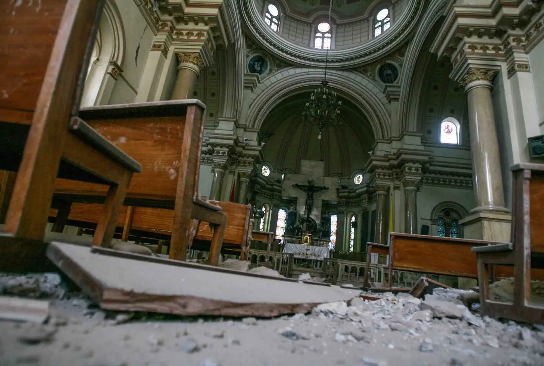 Santuario del Señor de Luren afectado por el sismo del 2007. Foto: ANDINA/Carlos Lezama
