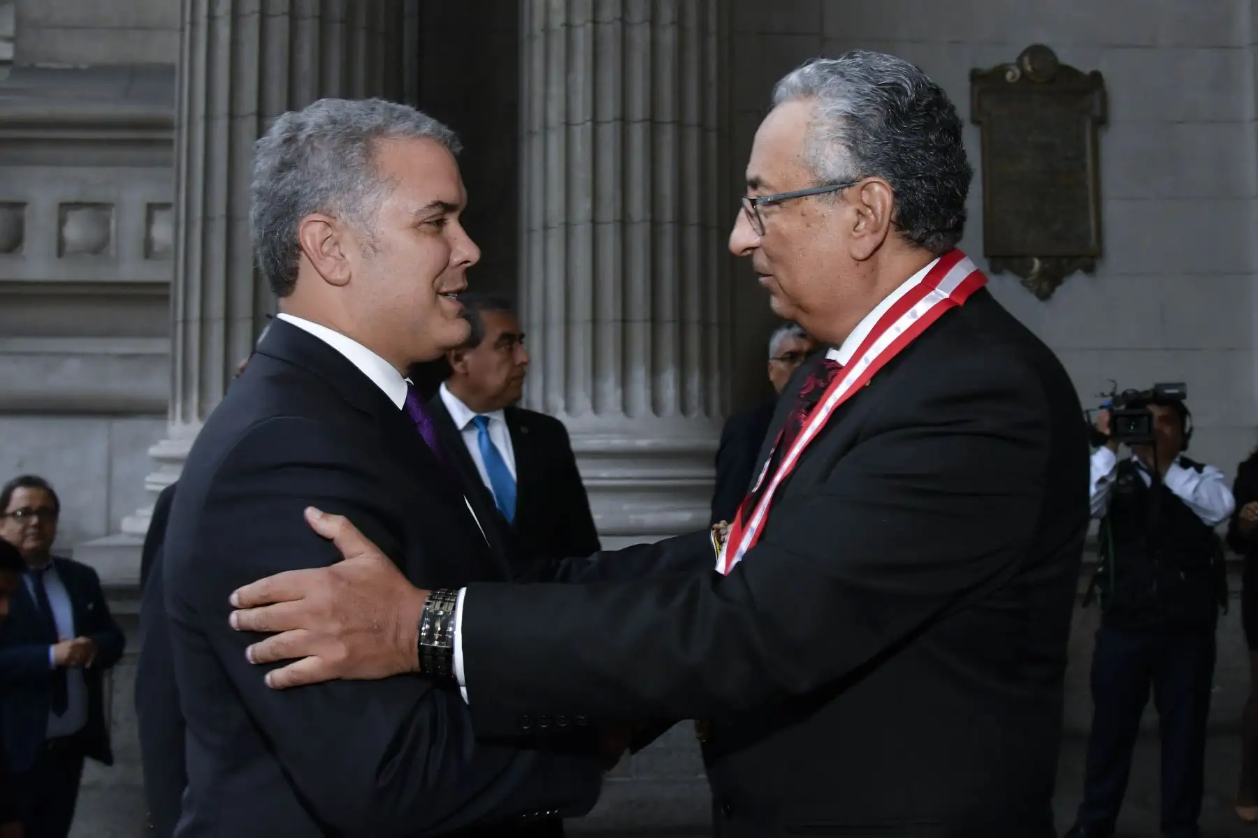 Jefe de Estado Colombiano Iván Duque se reunió con Presidente del Poder Judicial José Luis Lecaros.
Foto:Poder Judicial