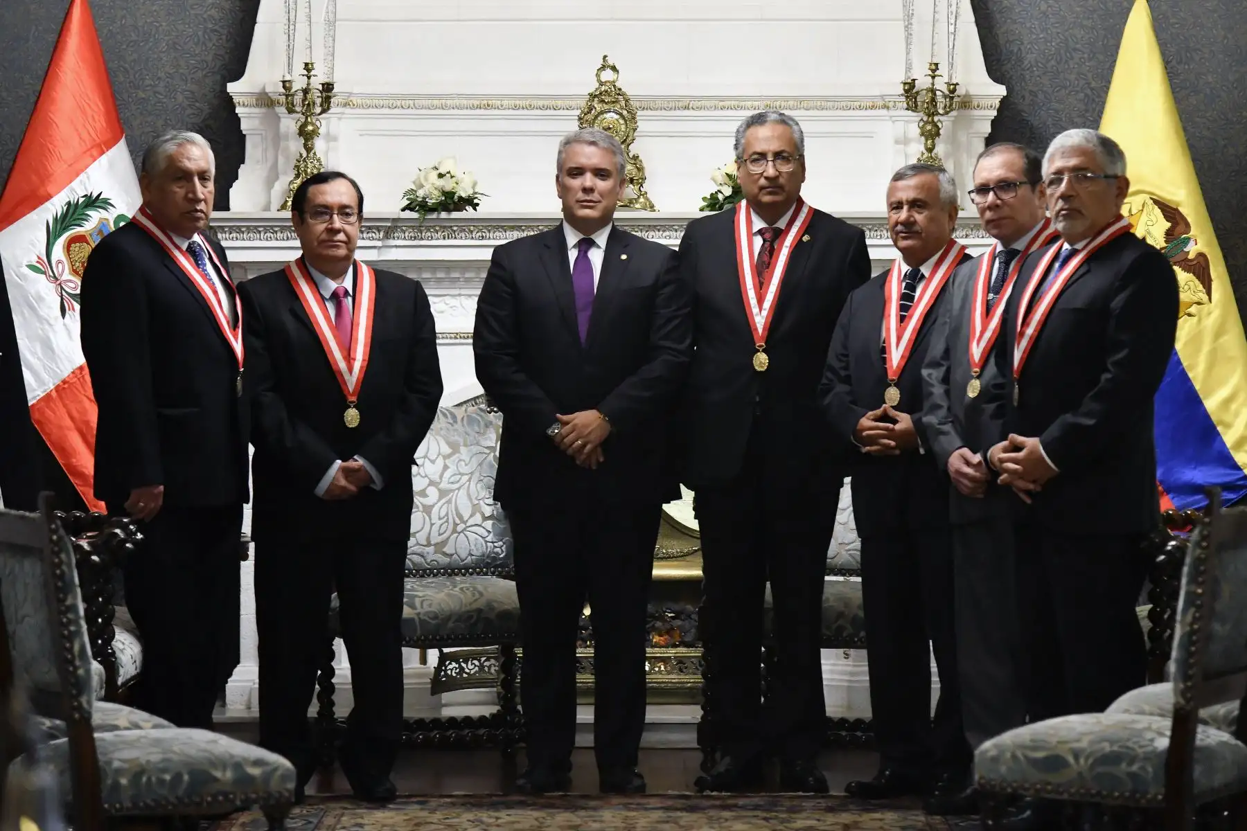 Jefe de Estado Colombiano Iván Duque se reunió con Presidente del Poder Judicial José Luis Lecaros.
Foto:Poder Judicial