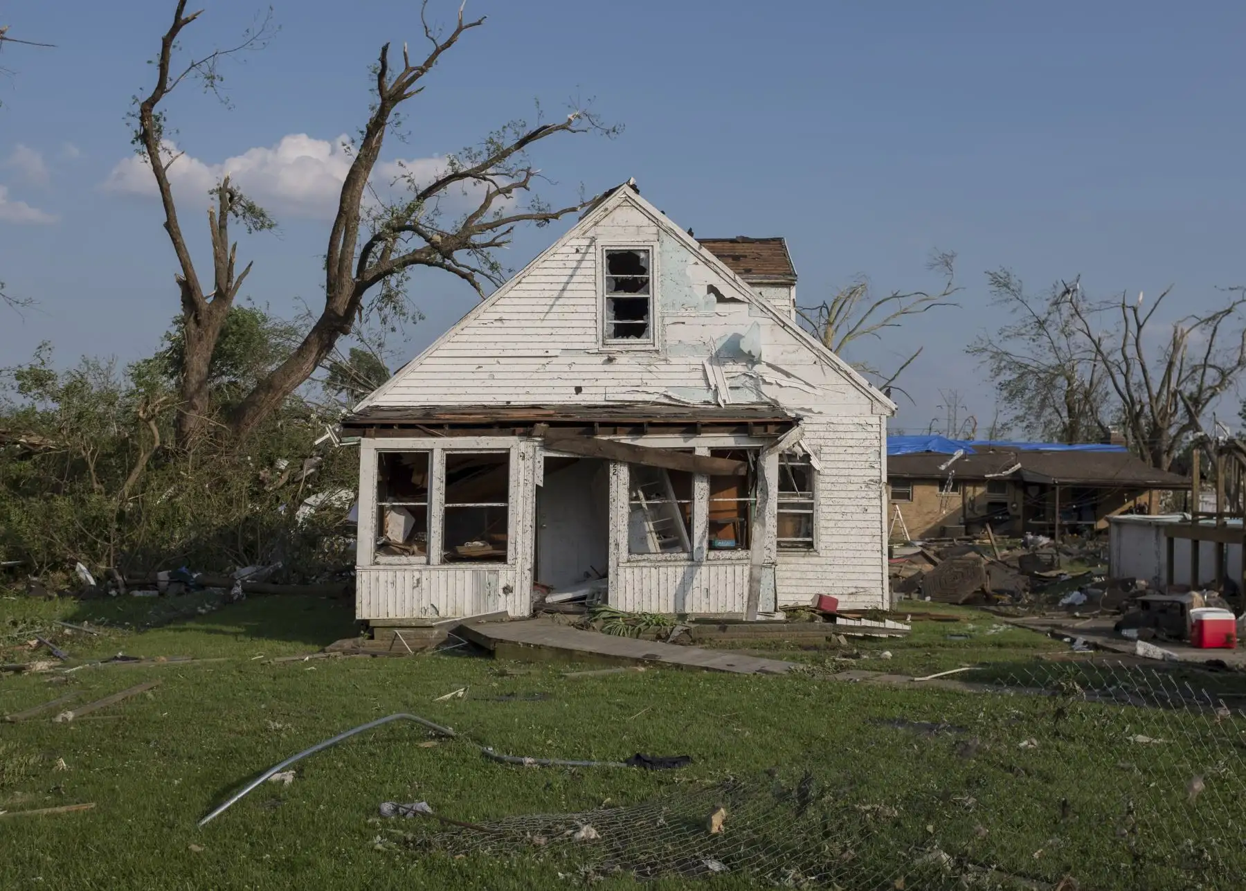 Al menos tres tornados provocaron daños severos en la zona oeste de Ohio. En la ciudad de Celina, uno causó la muerte de un hombre, según informaron las autoridades. Foto: AFP