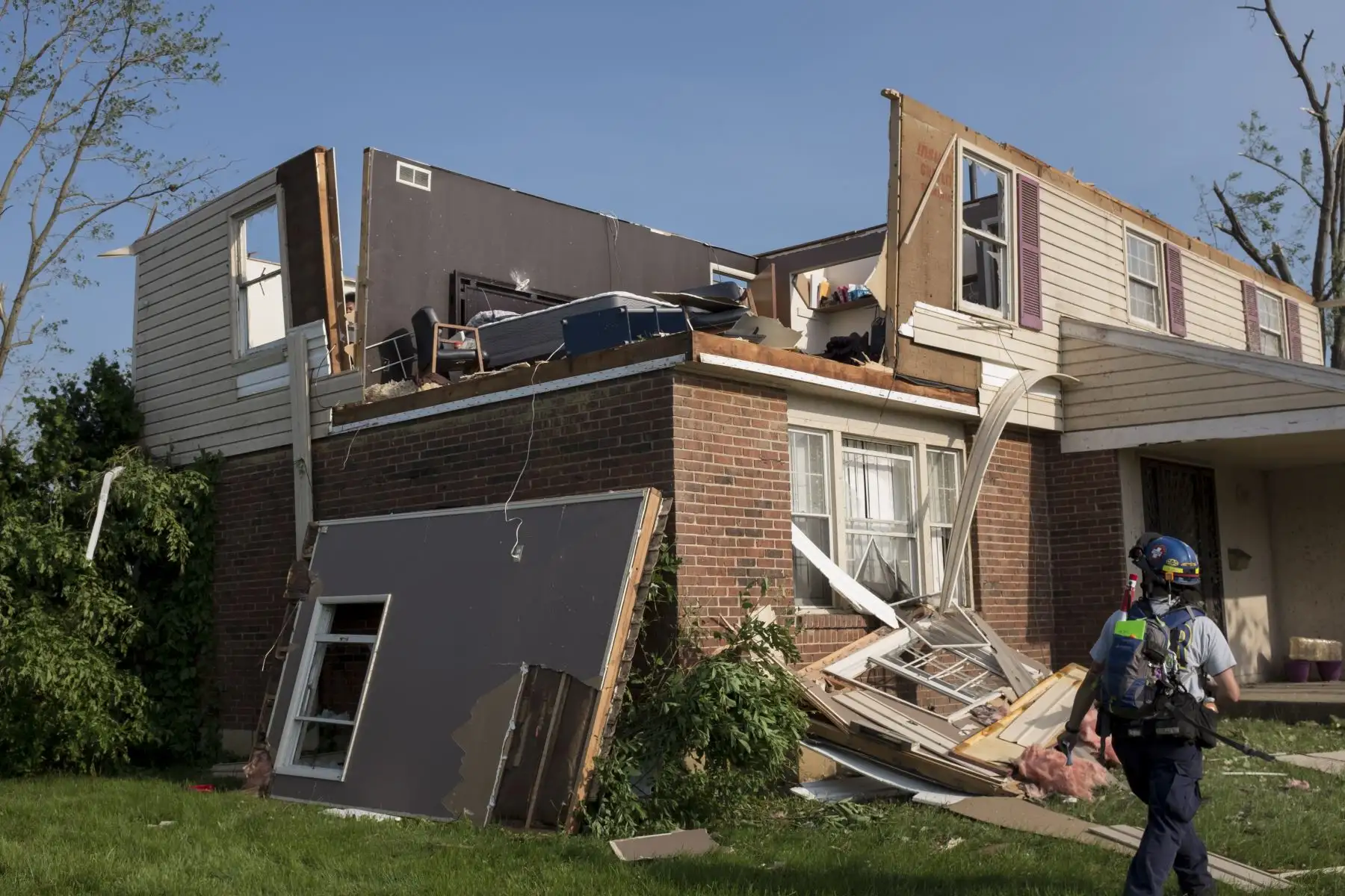 Al menos tres tornados provocaron daños severos en la zona oeste de Ohio. En la ciudad de Celina, uno causó la muerte de un hombre, según informaron las autoridades. Foto: AFP