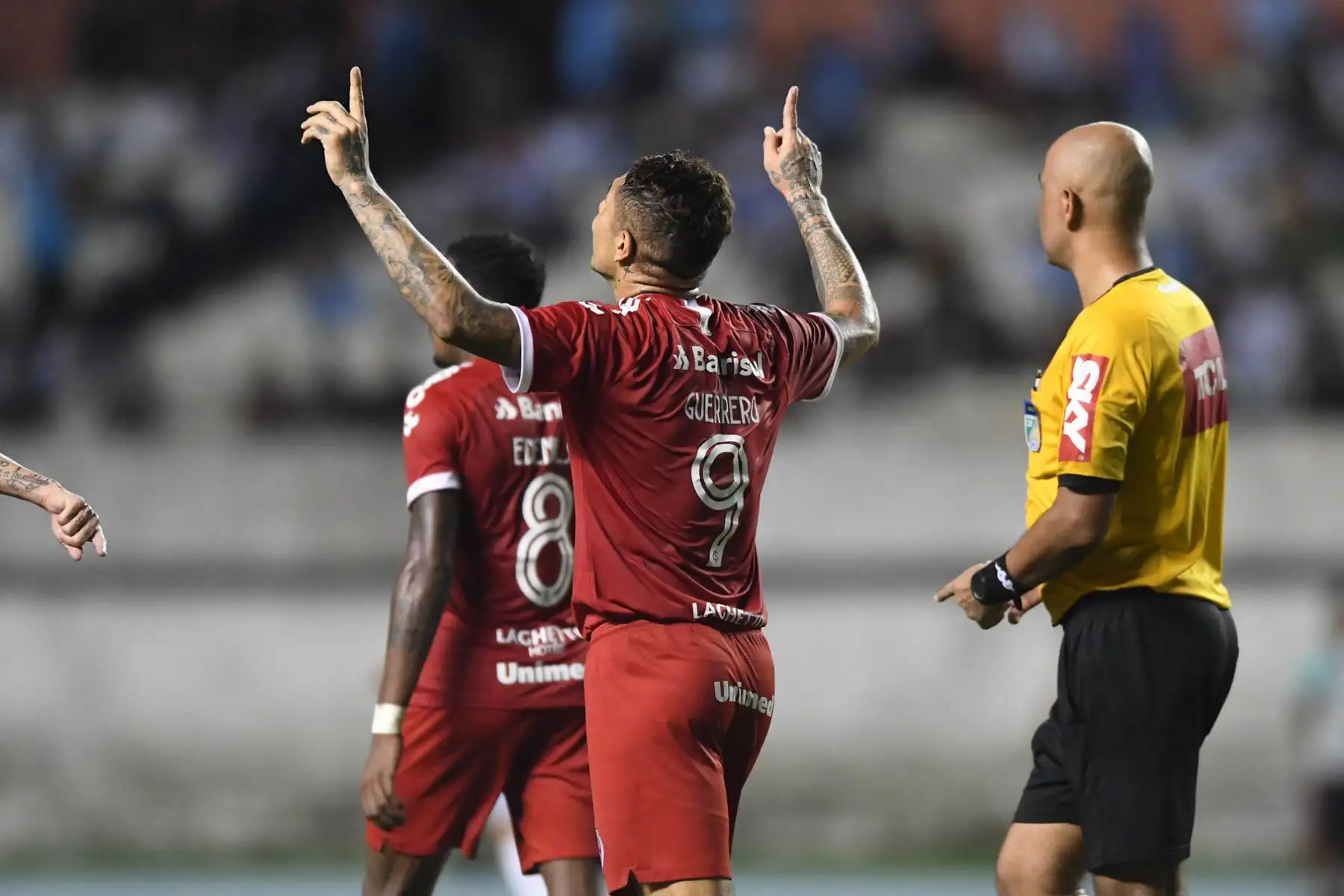 Paolo Guerrero anotó su octavo gol con el Internacional por la vuelta de octavos de final de la Copa Brasil. Foto: Ricardo Duarte/ Internacional