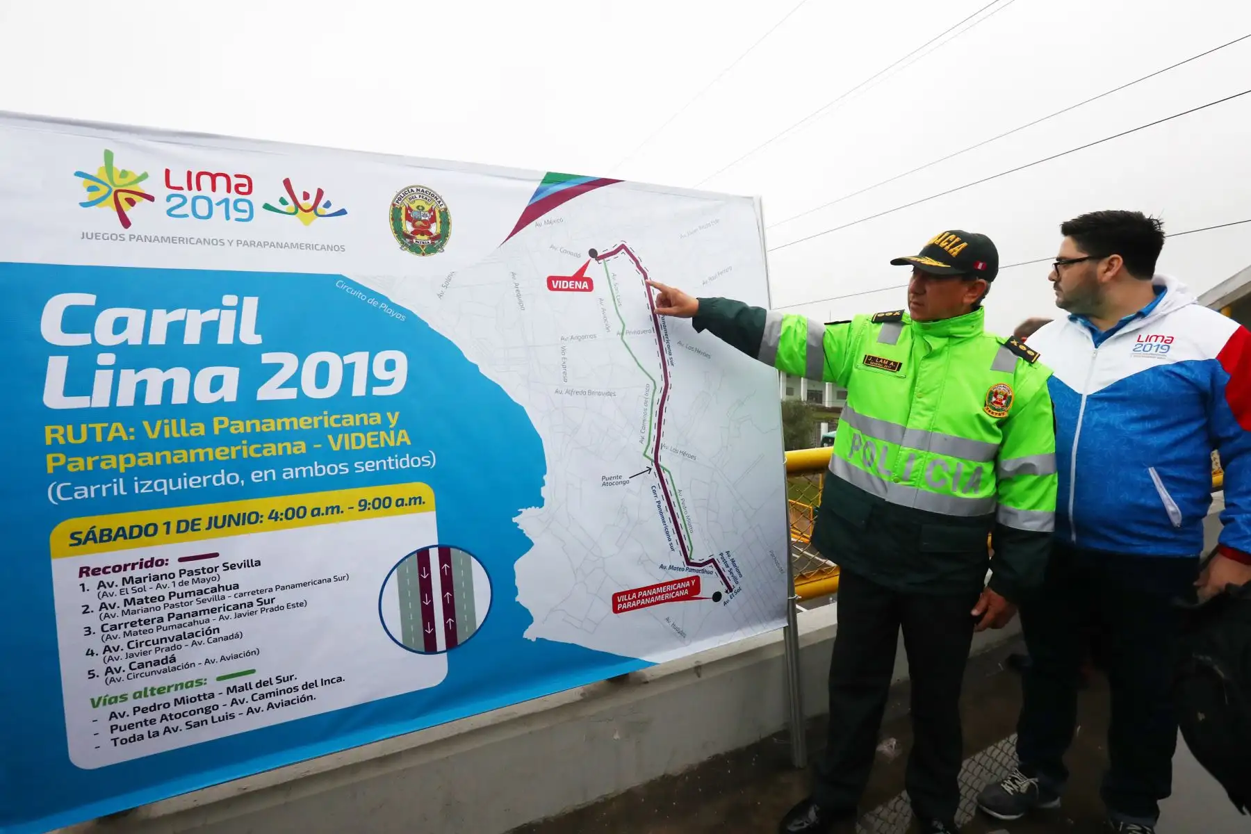 Policía Nacional realiza la  primera prueba del carril para los juegos  Lima 2019 Foto: ANDINA/Norman Córdova