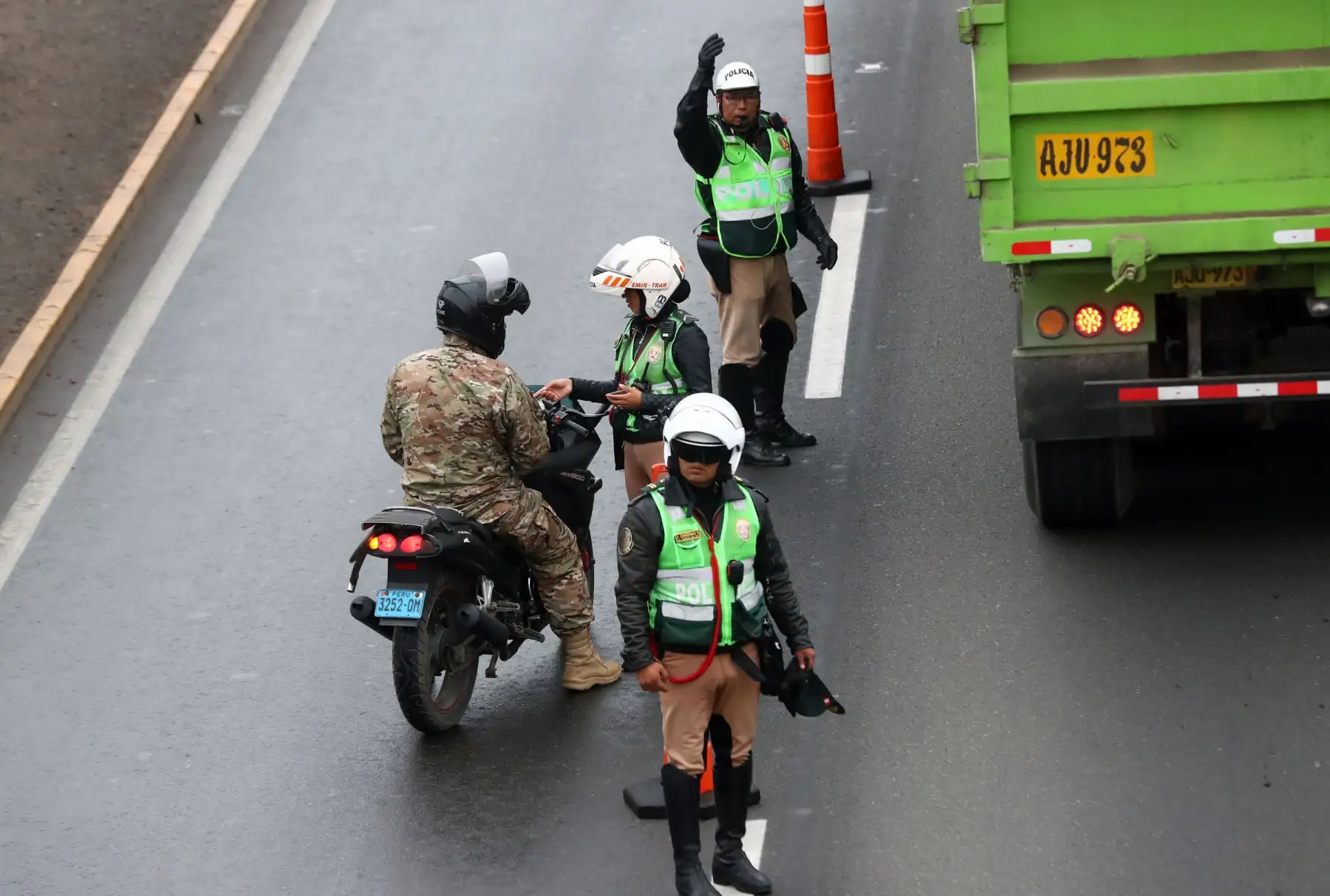 Policía Nacional realiza la  primera prueba del carril para los juegos  Lima 2019 Foto: ANDINA/Norman Córdova