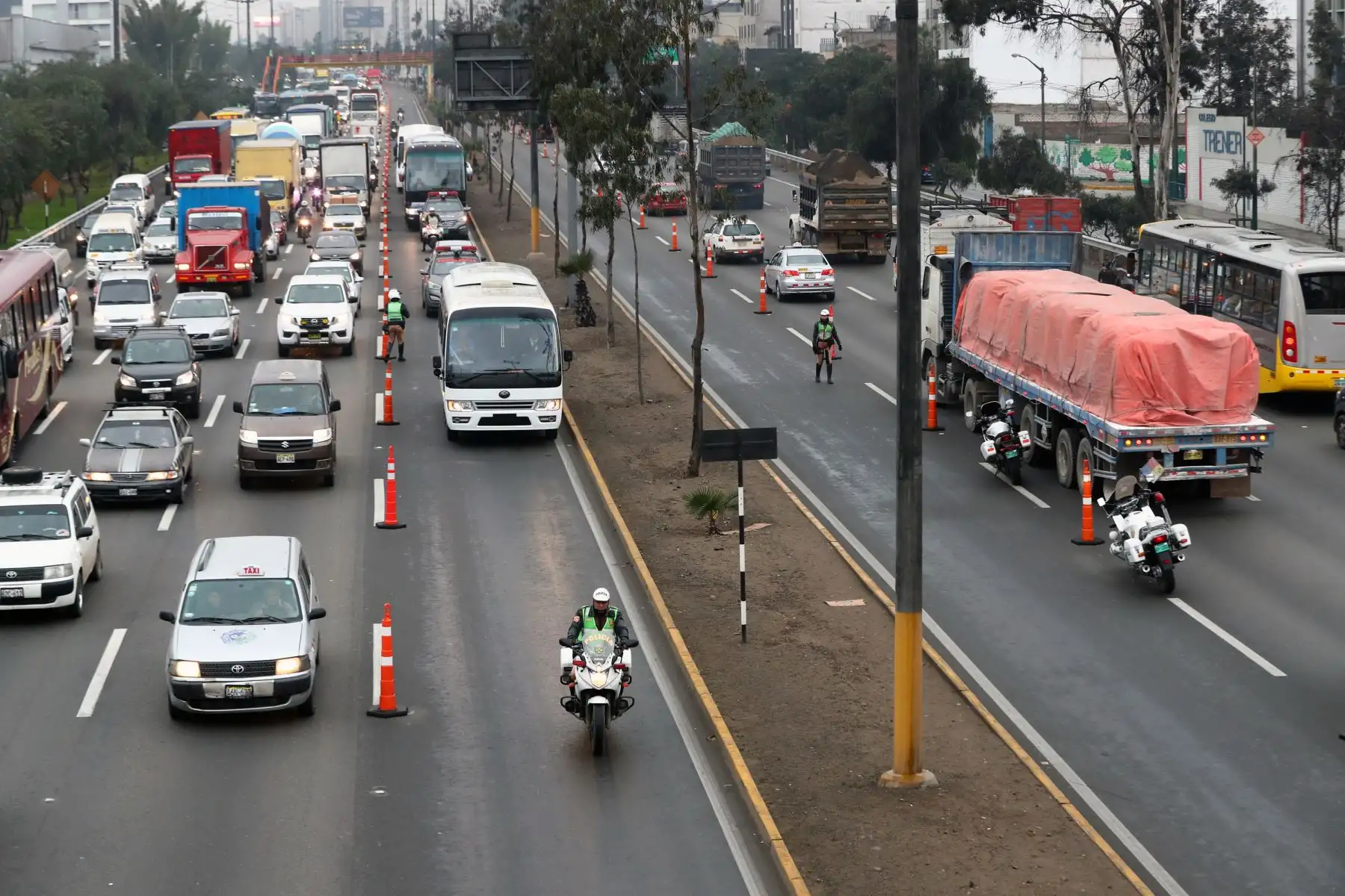 Policía Nacional realiza la  primera prueba del carril para los juegos  Lima 2019 Foto: ANDINA/Norman Córdova
