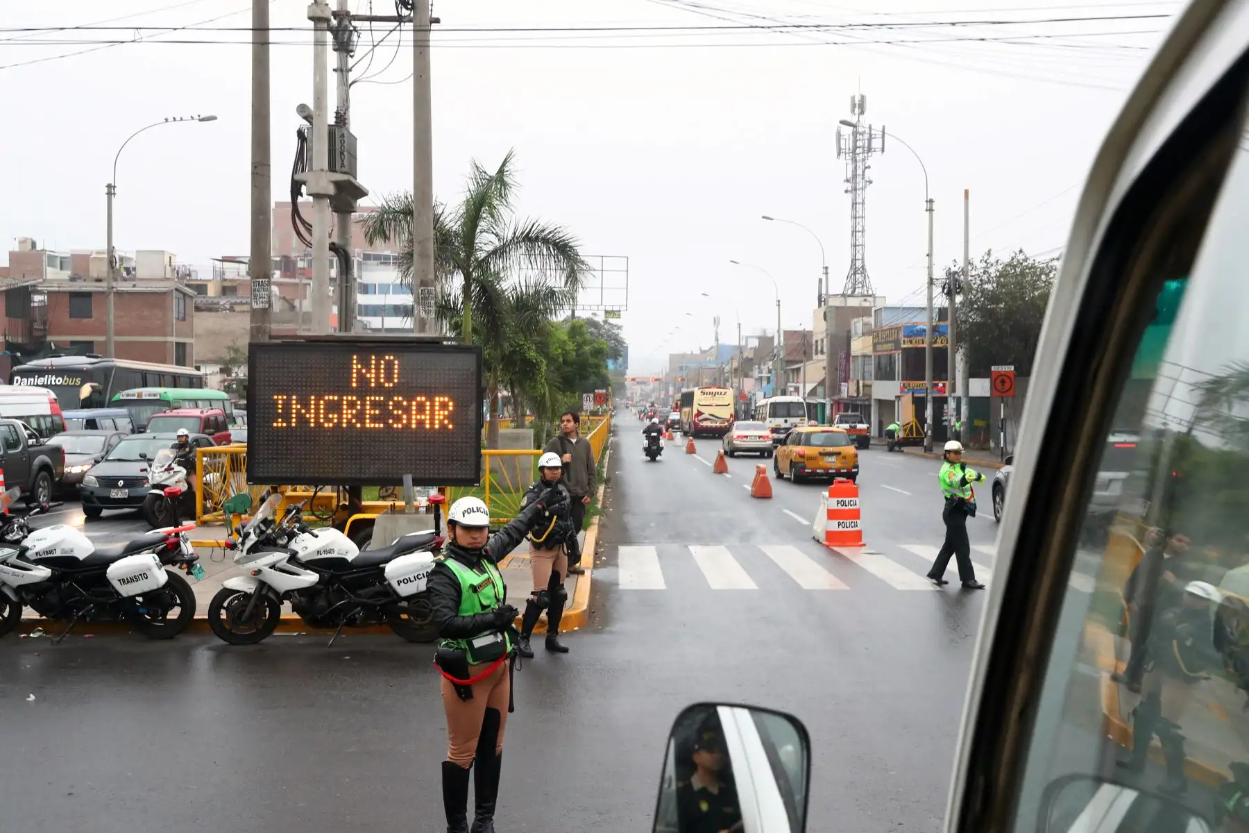 Policía Nacional realiza la  primera prueba del carril para los juegos  Lima 2019 Foto: ANDINA/Norman Córdova