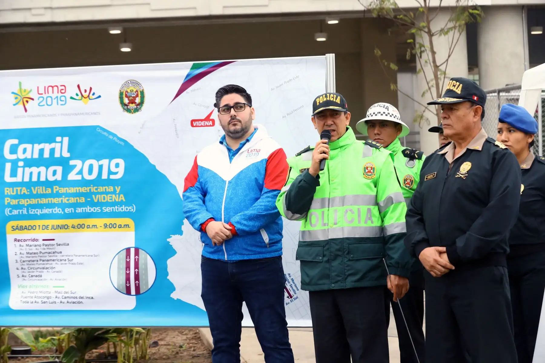 Policía Nacional realiza la  primera prueba del carril para los juegos  Lima 2019 Foto: ANDINA/Norman Córdova
