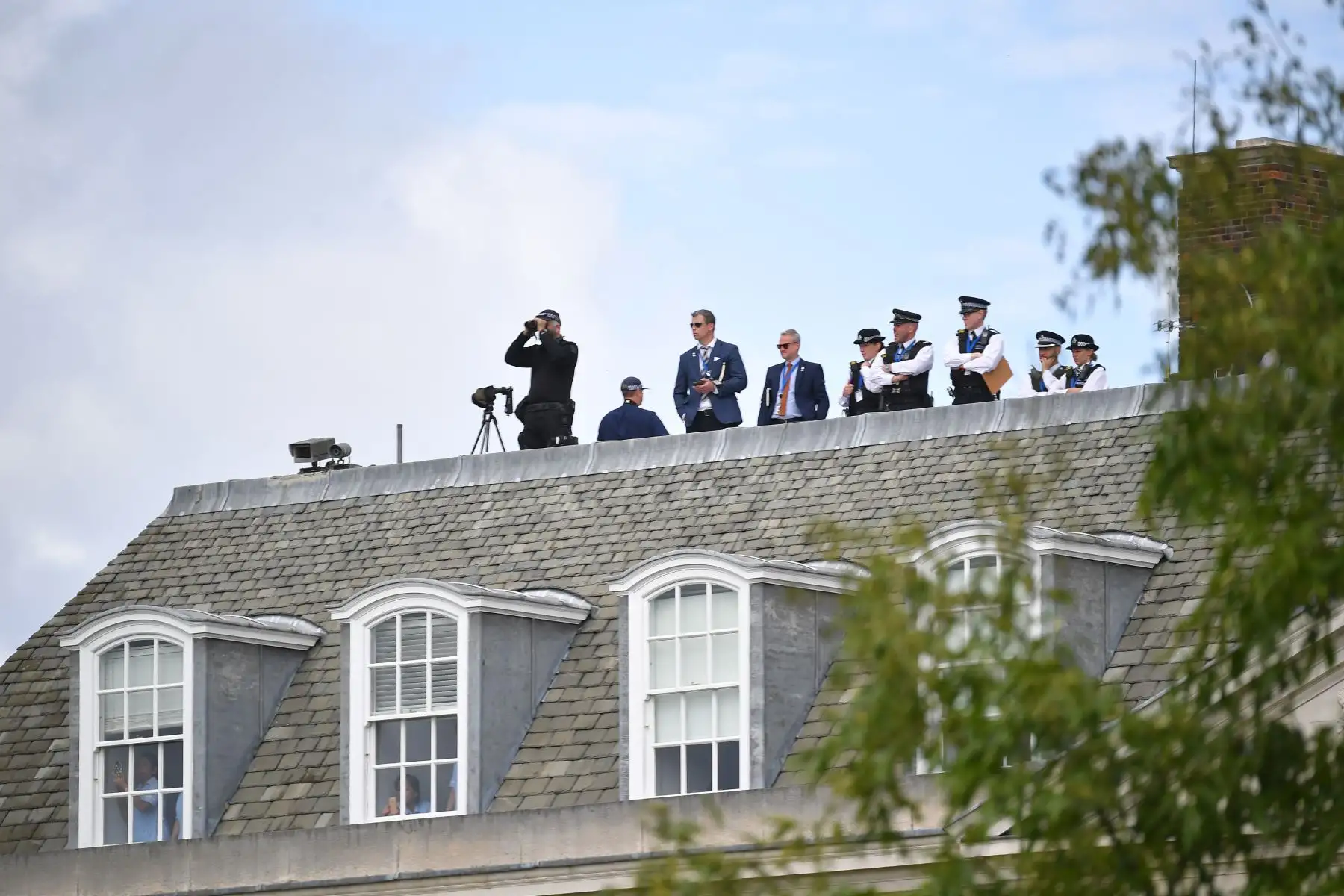 Medidas de seguridad por la visita oficial del presidente de los EEUU, Donald Trump al Reino Unido. Foto: AFP