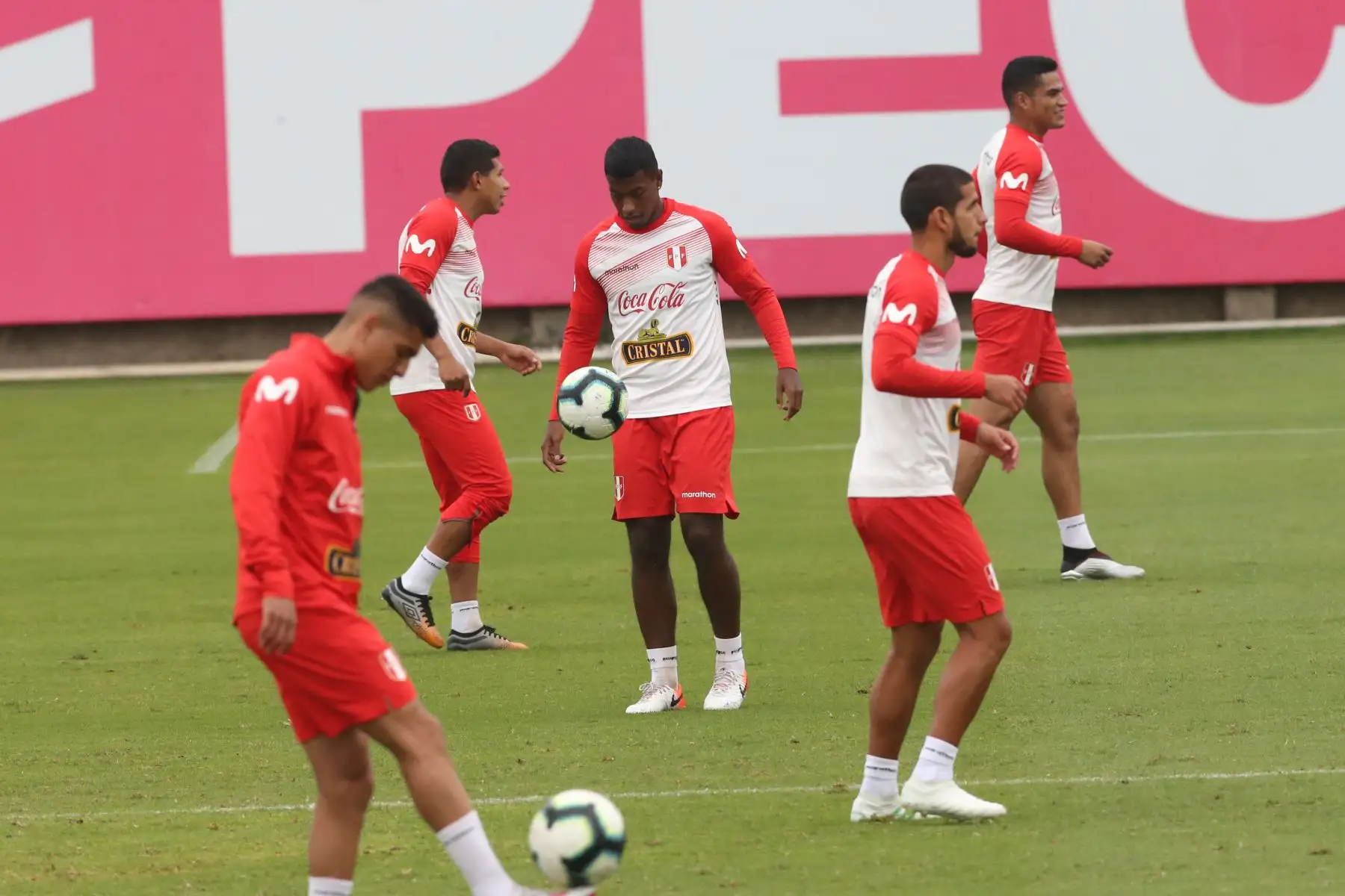 Selección Peruana de Fútbol realiza entrenamientos previo a los partidos amistosos. 
Foto: ANDINA/Jhony Laurente