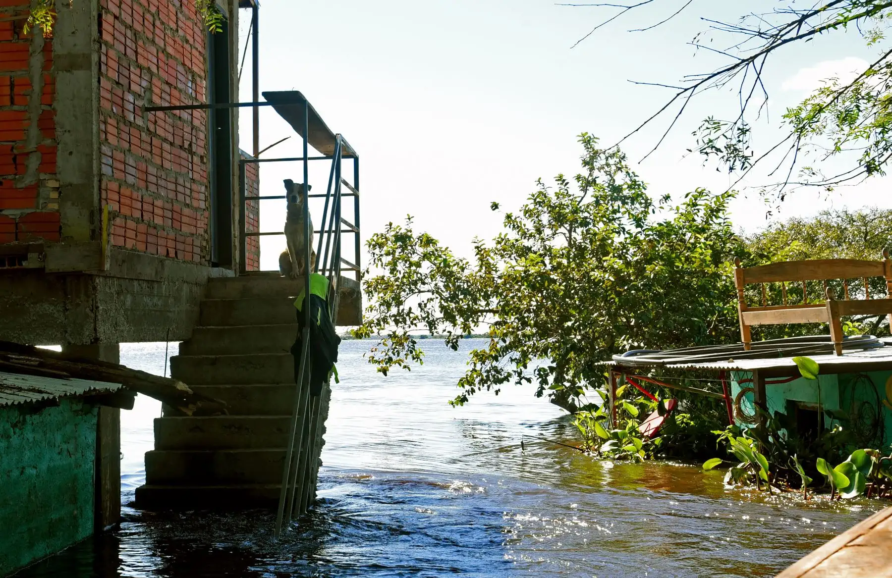 El desbordamiento del río Paraguay, ubicado entre los limites de Paraguay y Argentina, ha causado la evacuación de miles de familias de Formosa. Un estimado calcula que al menos 3.000 personas han abandonado sus casas que se encuentran inundadas. Foto: AFP
