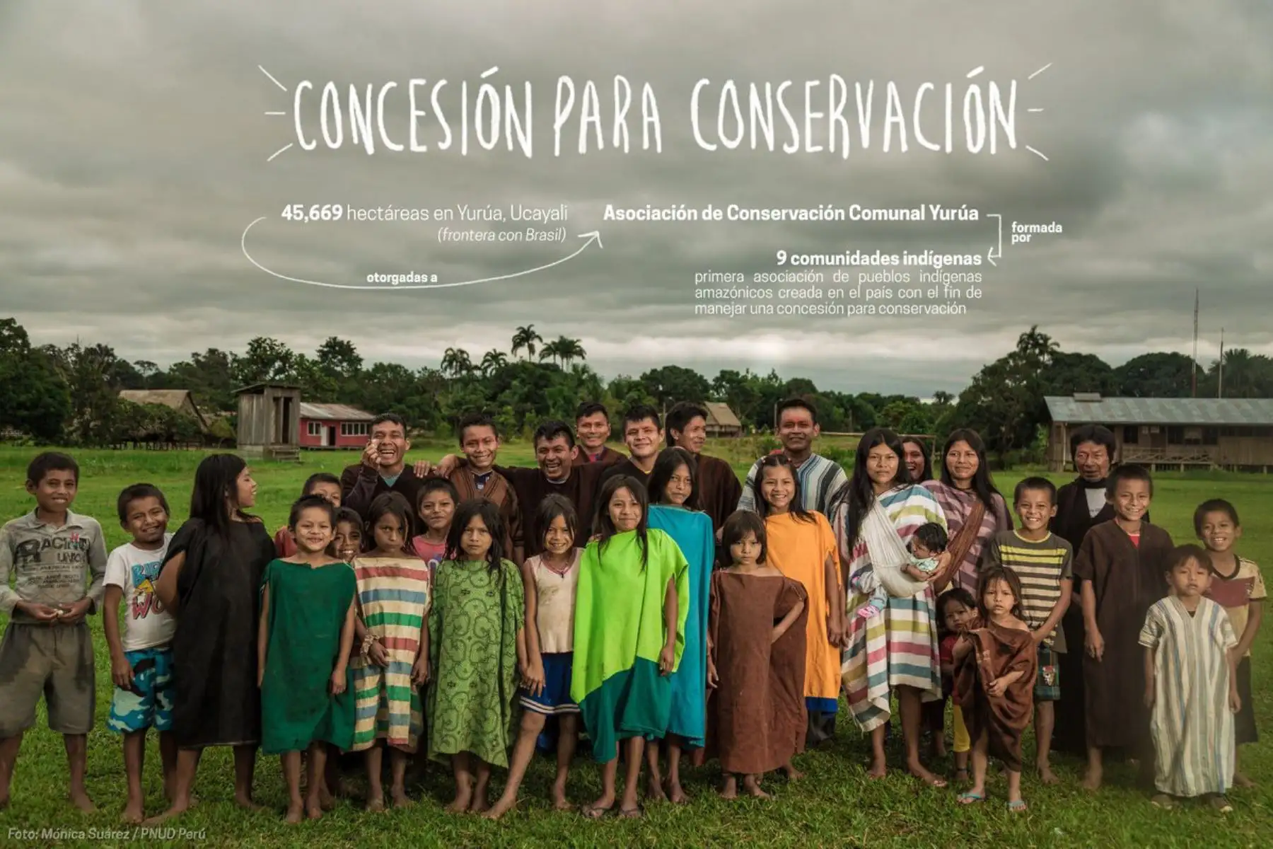 Pobladores indígenas de la etnia Yurúa gestionarán una concesión para proteger bosque en su territorio ancestral, ubicada en Ucayali, cerca de la frontera con Brasil. Foto: Mónica Suárez/PNUD Perú