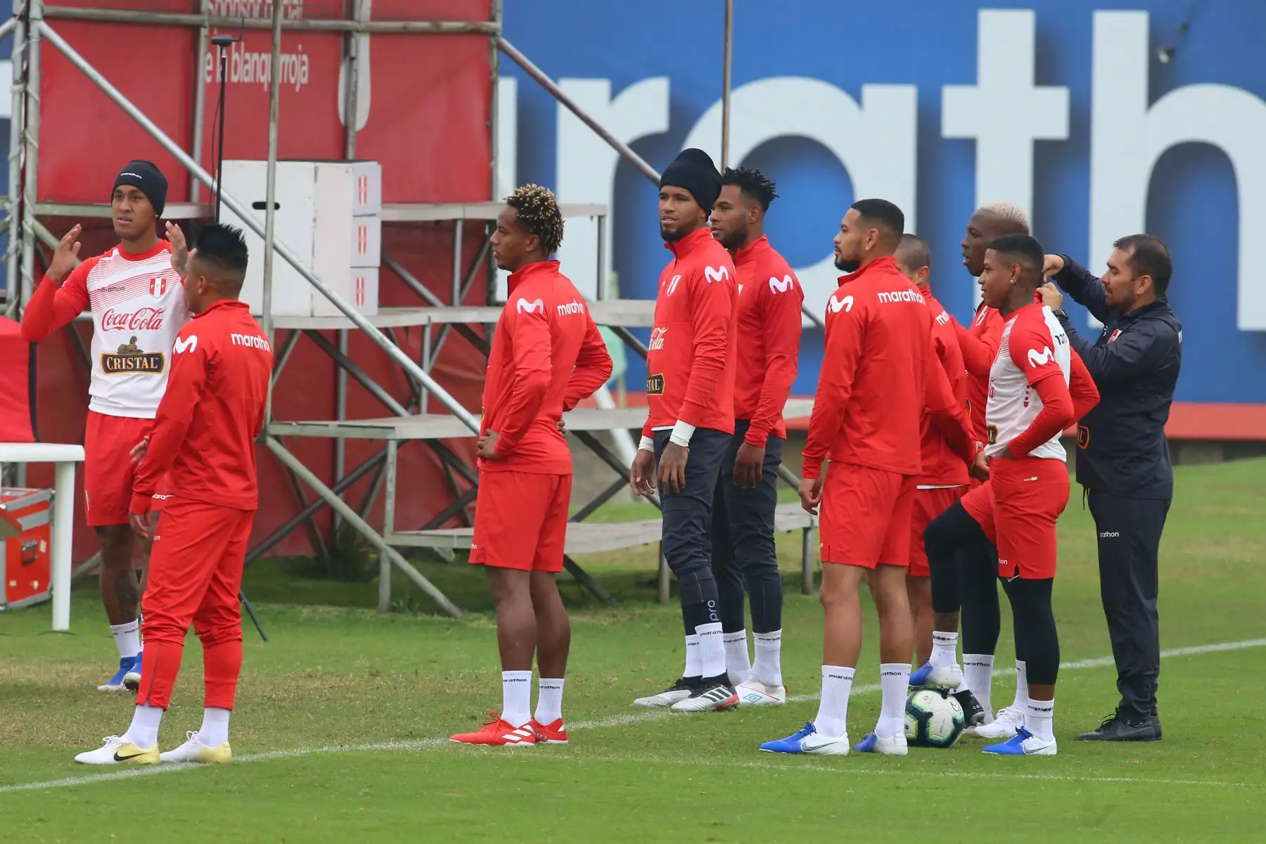Entrenamiento de la selección Peruana de fútbol previo al partido amistoso, con la selección de Colombia, en la Videna. Foto: ANDINA/Vidal Tarqui