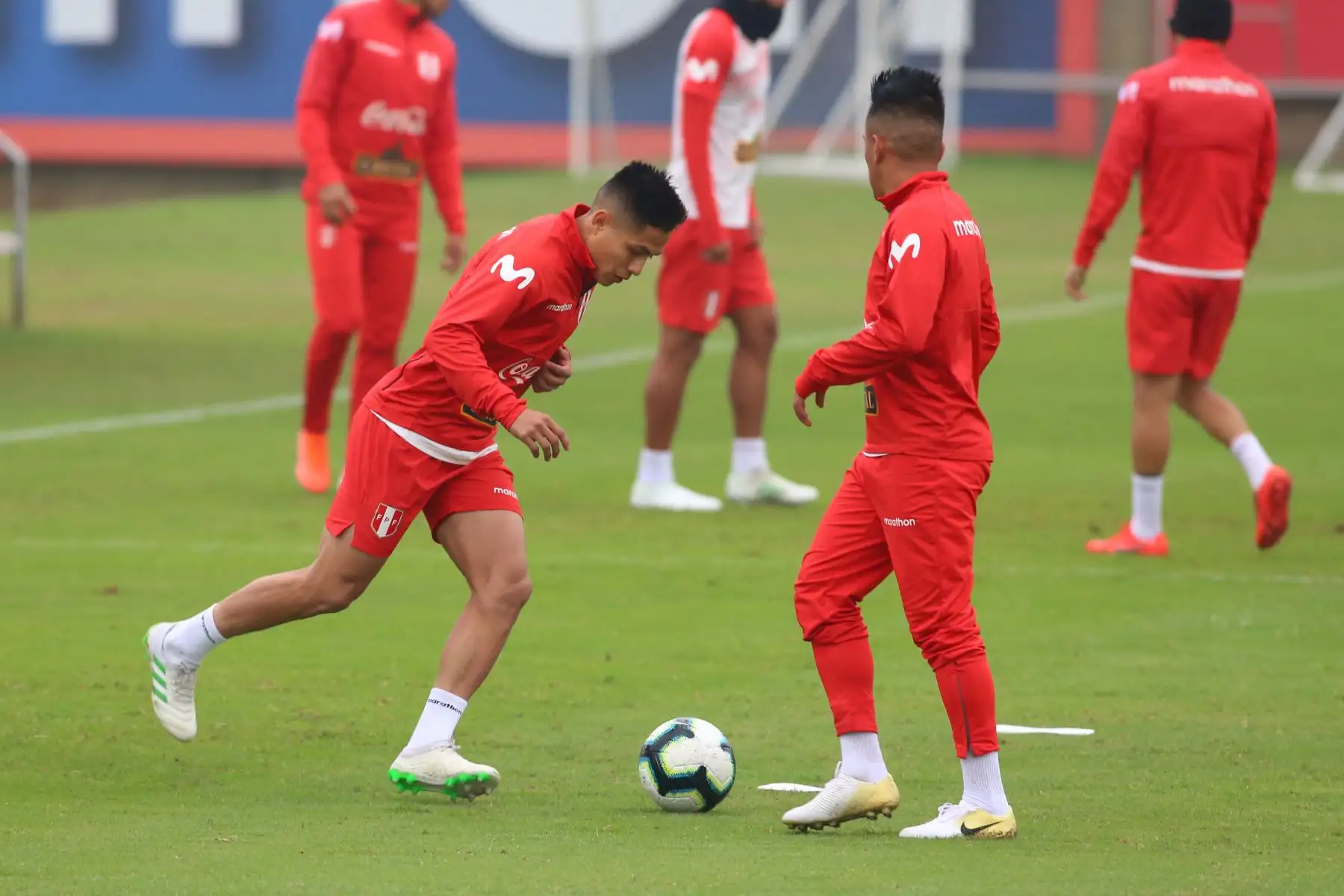 Entrenamiento de la selección Peruana de fútbol previo al partido amistoso, con la selección de Colombia, en la Videna. Foto: ANDINA/Vidal Tarqui