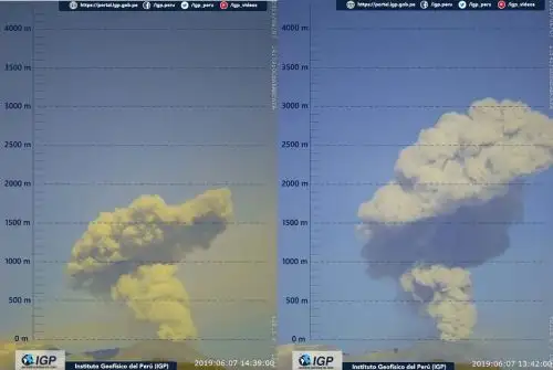 Alertan por explosiones y emisión de cenizas en el volcán Sabancaya. ANDINA/Difusión