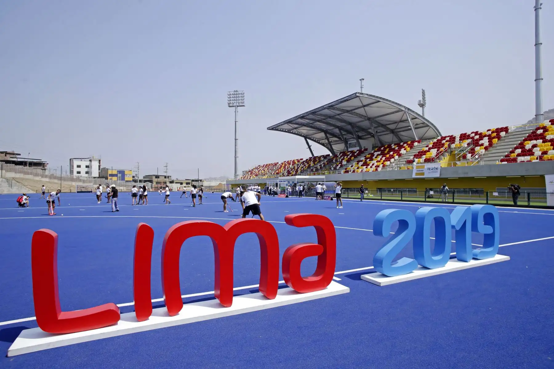 Estadio de Hockey en Villa María del Triunfo.
Foto:AFP