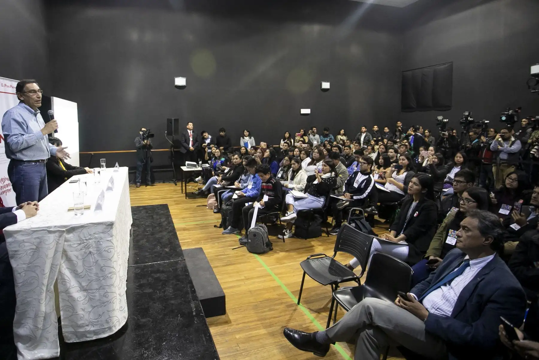 Presidente Vizcarra participa de Foro Regional de Juventud de Lima Metropolitana.
Foto:Andina/ Prensa Presidencia