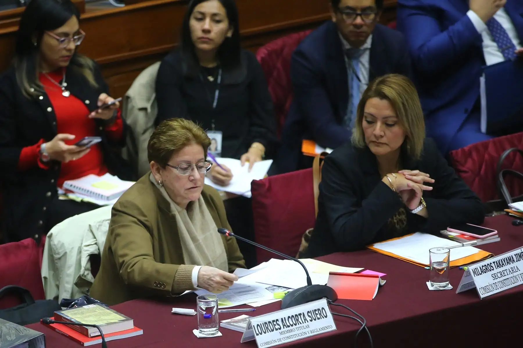 La Comisión Especial para elegir a los miembros de la Junta Nacional de Justicia (JNJ) se presenta ante la Comisión de Constitución del Congreso a fin de informar los avances de su trabajo. Foto: ANDINA/Vidal Tarqui