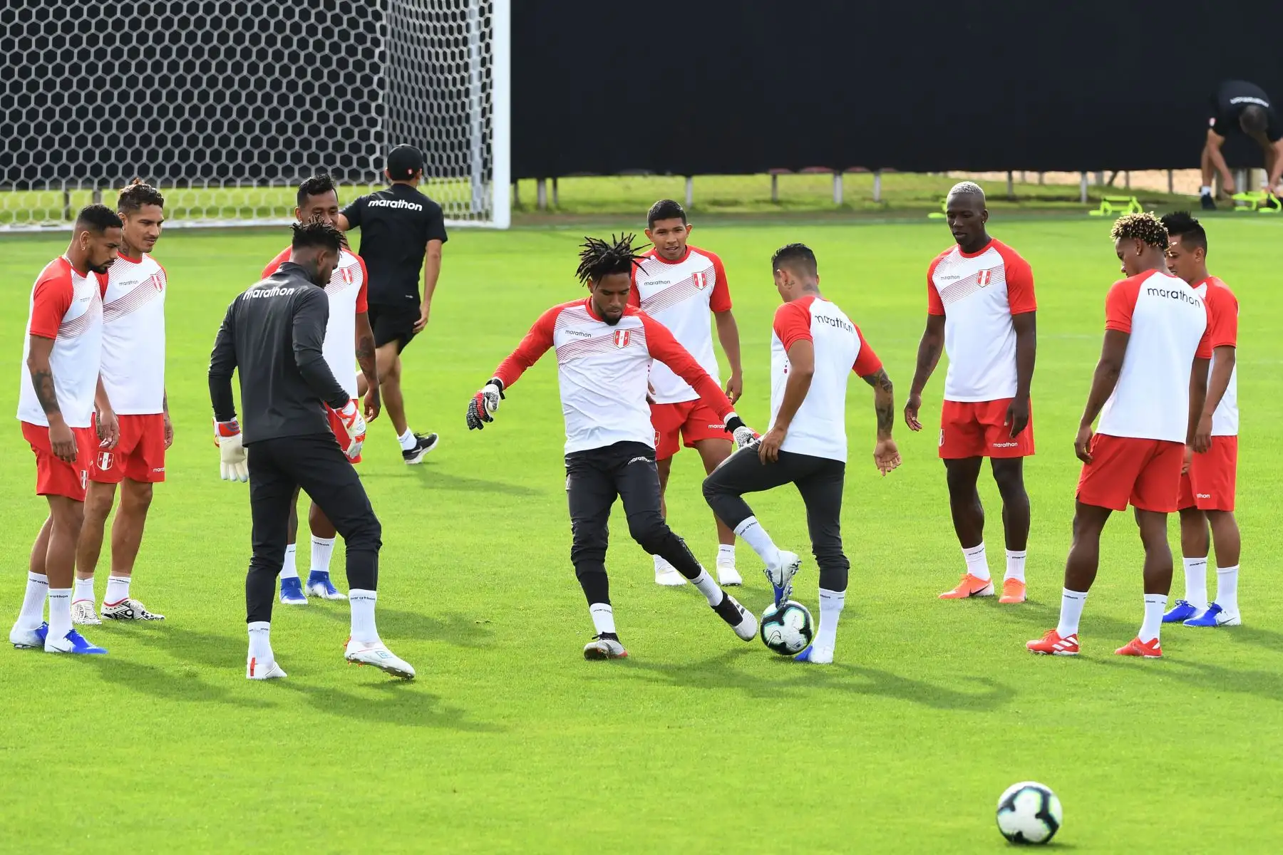 Entrenamiento de la Selección Peruana en Porto Alegre, Brasil. Foto: AFP