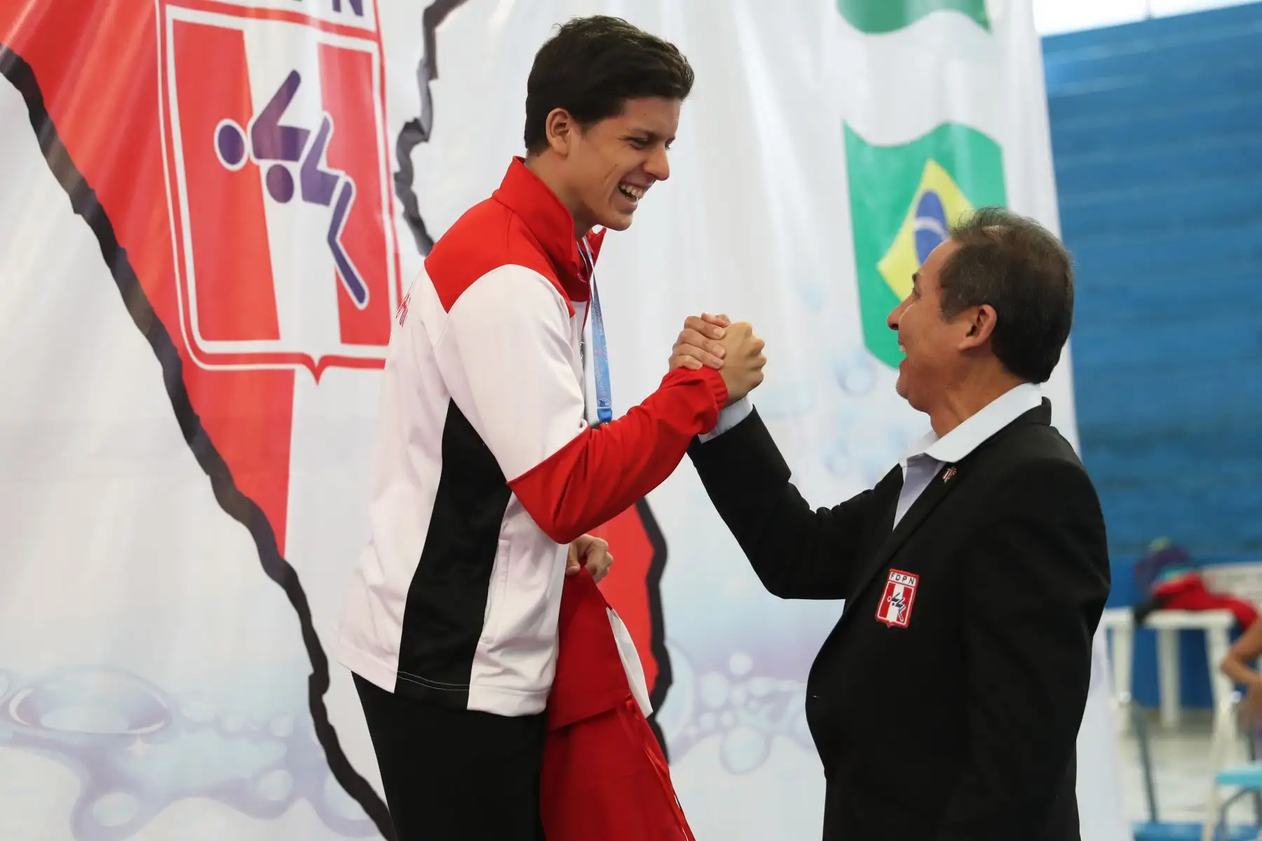 Ricardo Espinoza de Perú obtiene medalla de  bronce, en  competencia de  200m pecho en el Torneo Copa Pacífico de Natación 2019. Foto: ANDINA/Melina Mejía