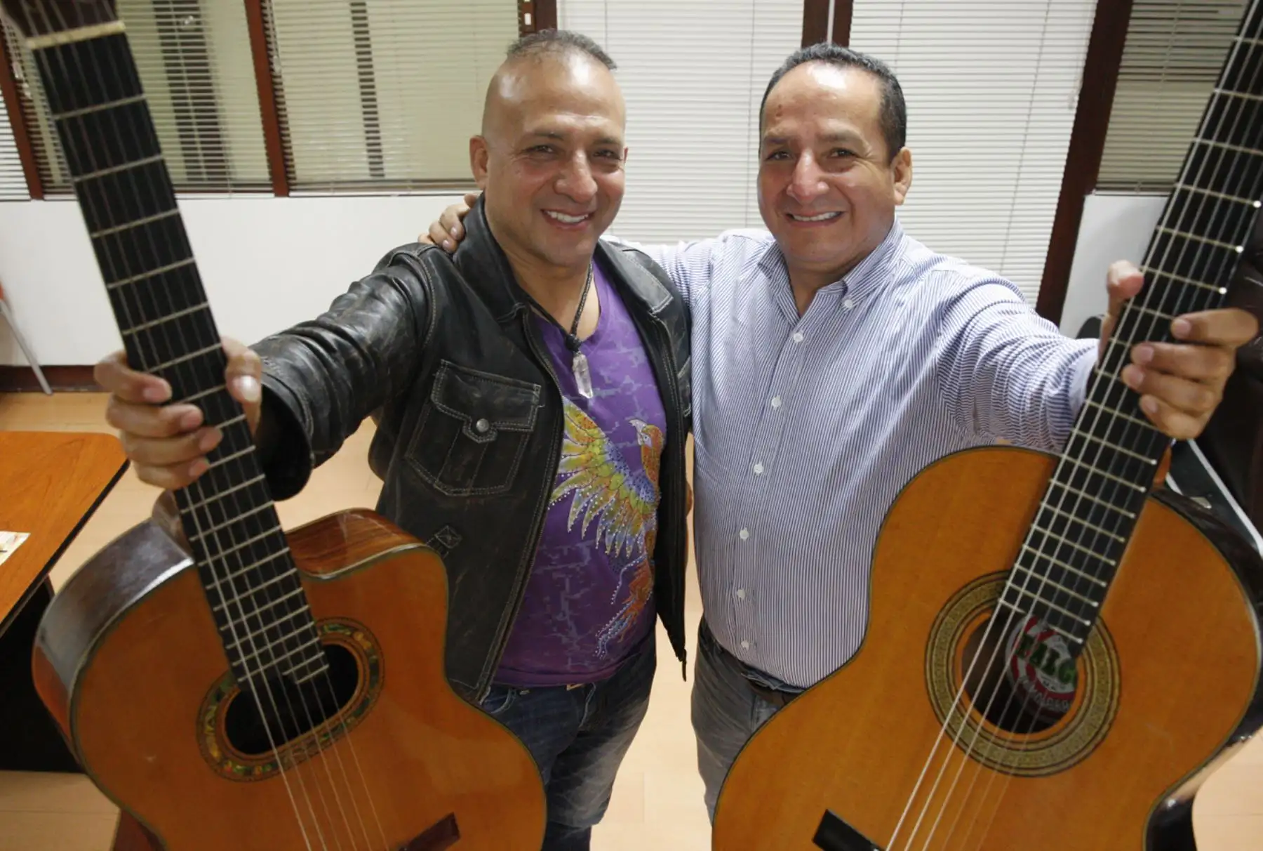 Dúo musical hermanos Gaitán Castro. 
Foto: ANDINA/Eddy Ramos.