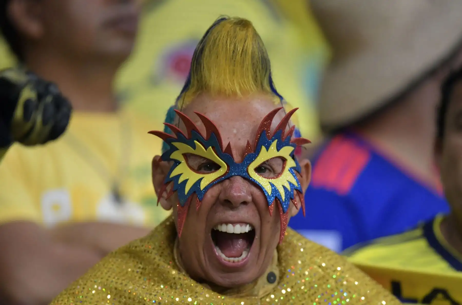 Un fanático de Colombia aplaude antes del inicio del partido de la Copa América en el torneo de fútbol contra Argentina en el Fonte Nova Arena en Salvador, Brasil. Foto: AFP