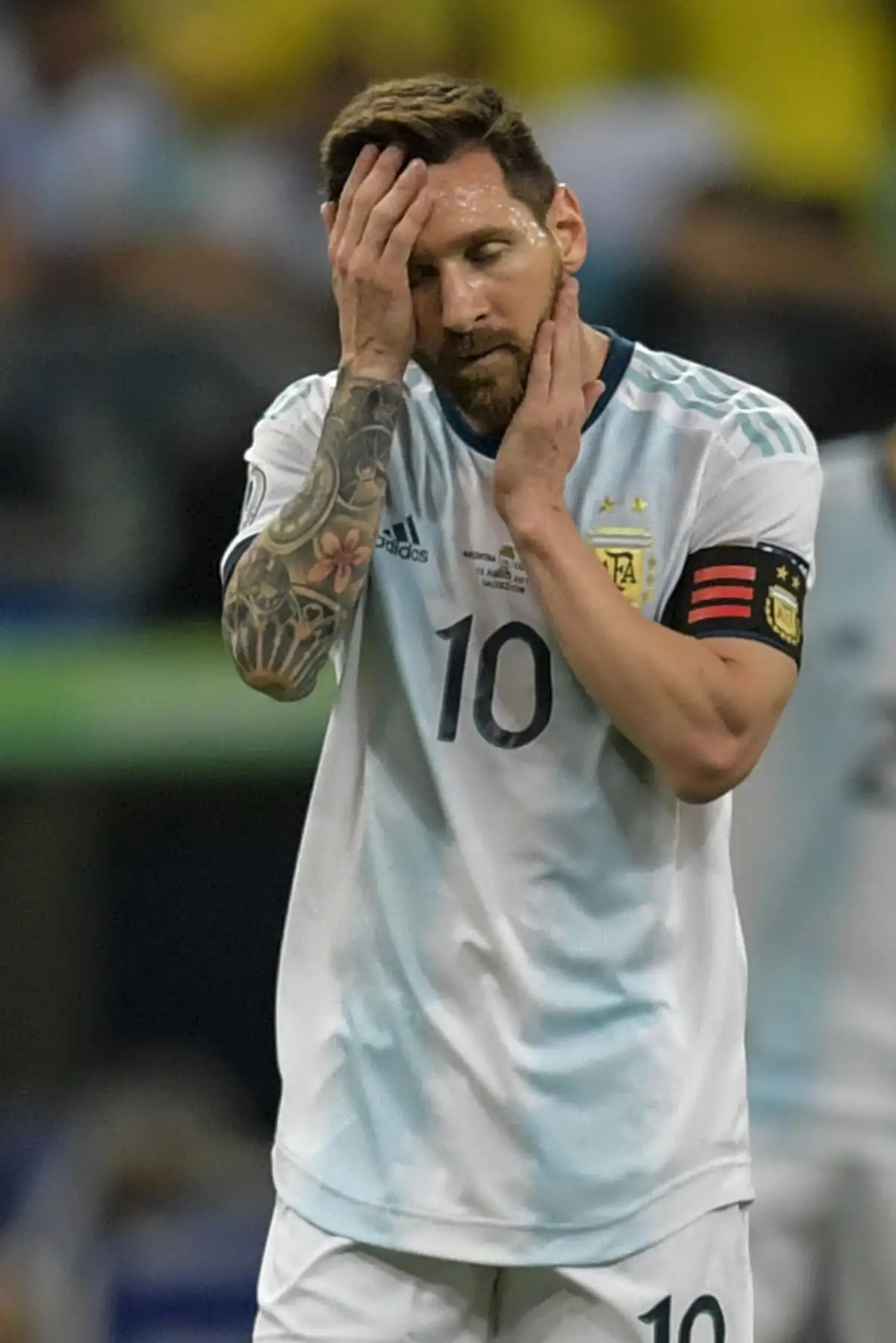 Los gestos de Lionel Messi de Argentina durante la Copa América de fútbol. AFP
