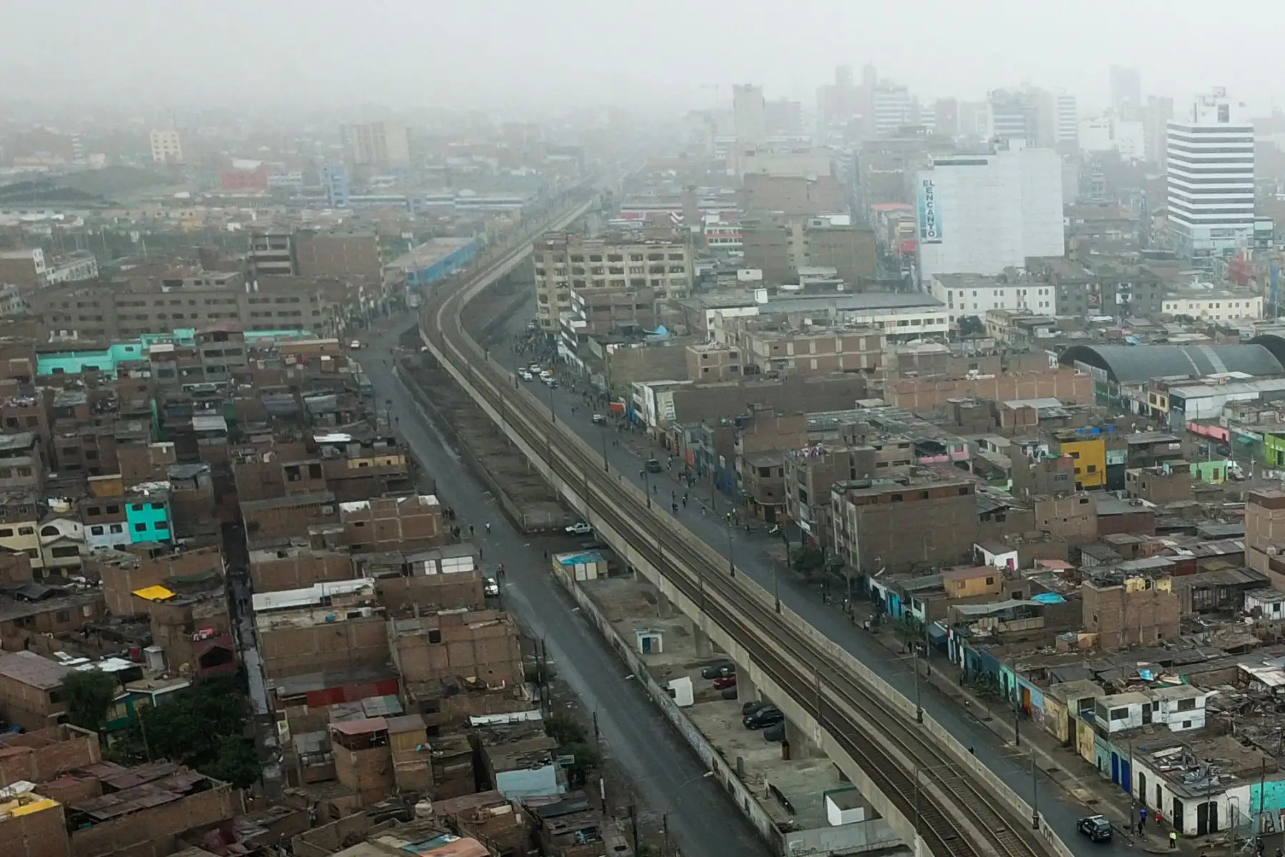 Vista aérea con Drone de la Avenida Aviación en La Victoria tras el desalojo de ambulantes. Foto: ANDINA/Lenin Lobaton