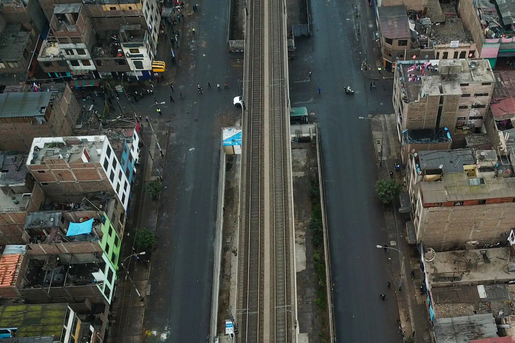 Vista aérea con Drone de la Avenida Aviación en La Victoria tras el desalojo de ambulantes. Foto: ANDINA/Lenin Lobaton