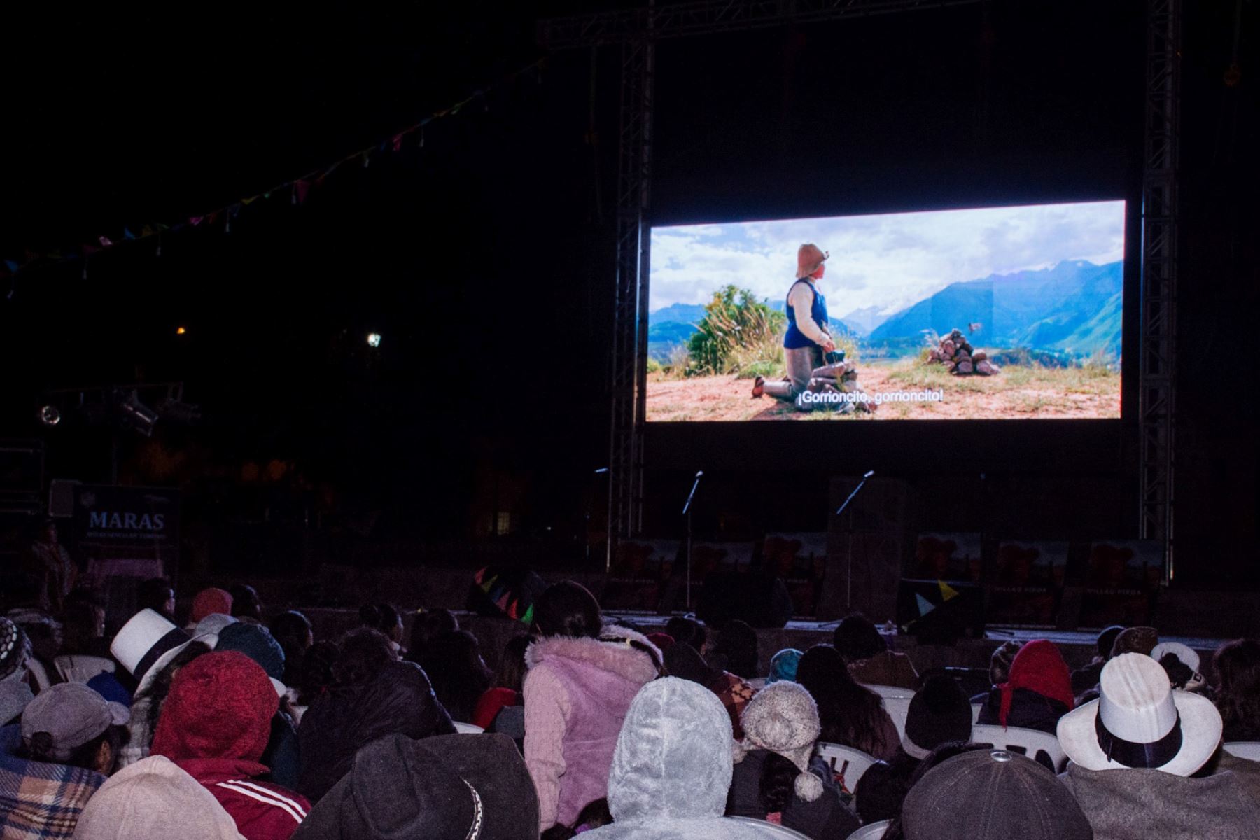 El distrito cusqueño de Maras fue el escenario del estreno mundial de la película quechua "Willaq Pirqa, el cine de mi pueblo". ANDINA/Difusión