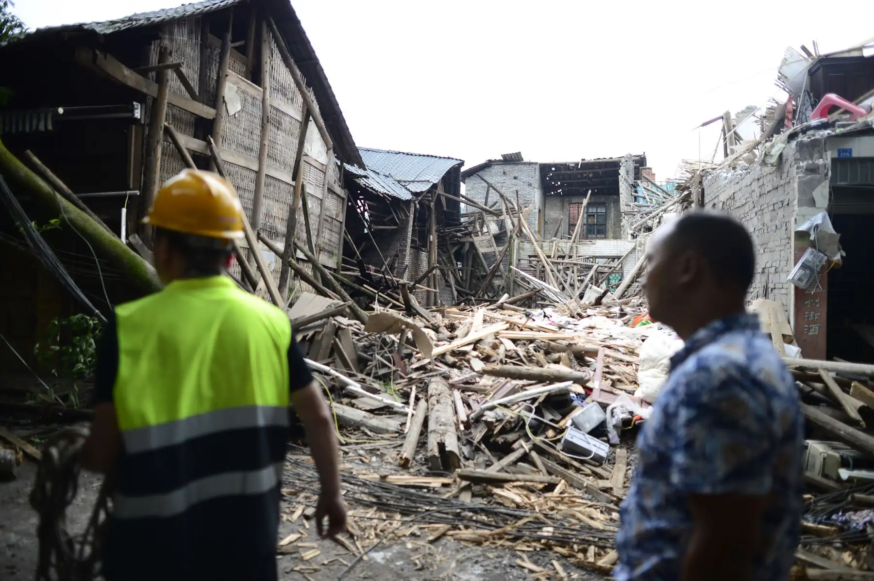 Edificios dañados por el terremoto en Yibin, en la provincia de Sichuan, suroeste de China. Foto: AFP