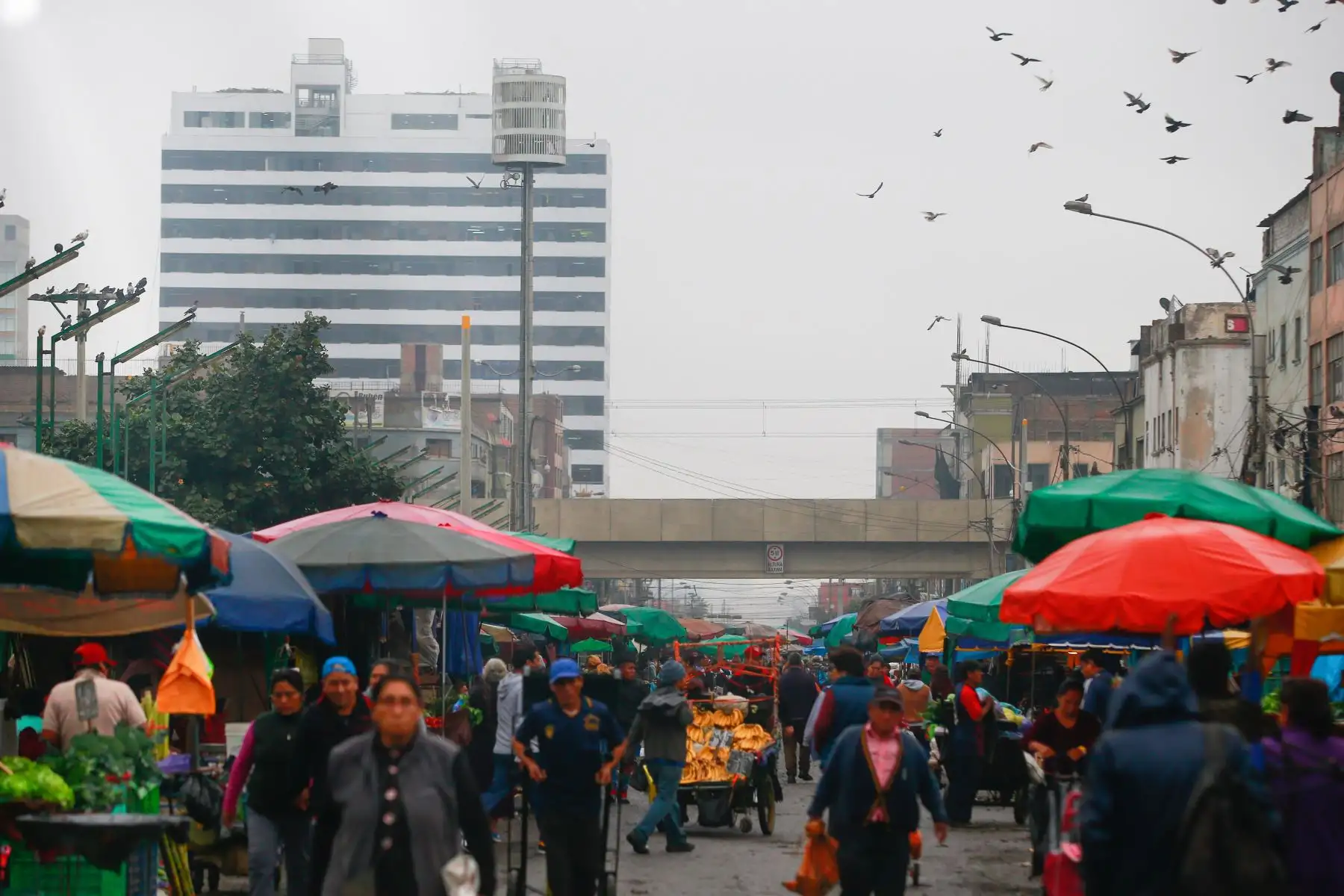 Comerciantes desalojados de la avenida Aviación buscan invadir calles aledañas, mientras que trabajadores de la municipalidad de La Victoria realizan trabajos de reordenamiento y limpieza de vías públicas. Foto: ANDINA/ Hector Vinces