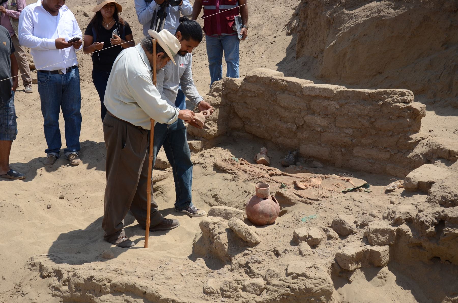 El arqueólogo Walter Alva informó que se acondicionará un pequeño museo sobre el Señor de Úcupe en la Municipalidad de Lagunas (Lambayeque). Foto: ANDINA/Difusión