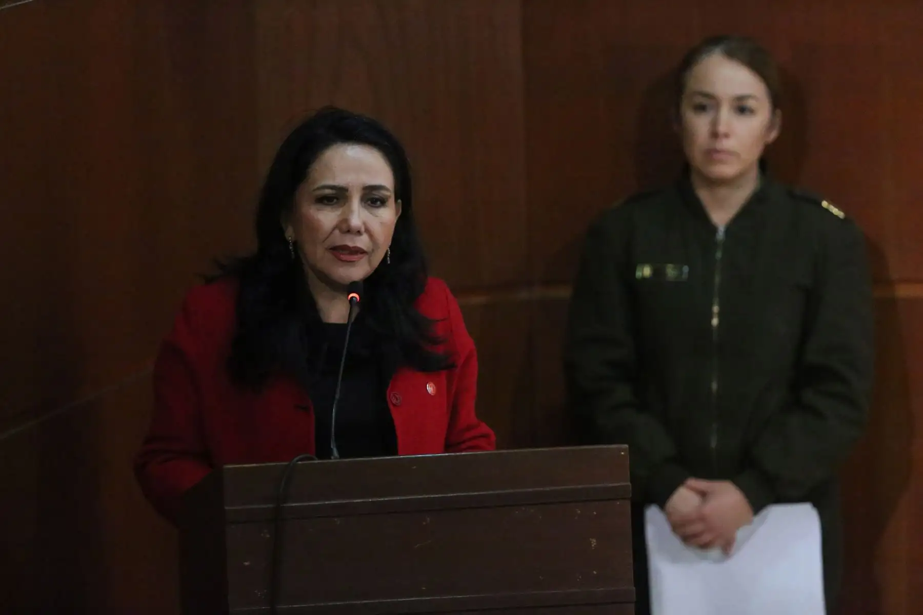 Ministra de la Mujer, Gloria Montenegro promueve la campaña “ Hombres por la igualdad” estrategia comunitaria que busca sensibilizar a miembros del Ejercito Peruano frente a la violencia contra la mujer.
Foto: ANDINA/Eddy Ramos