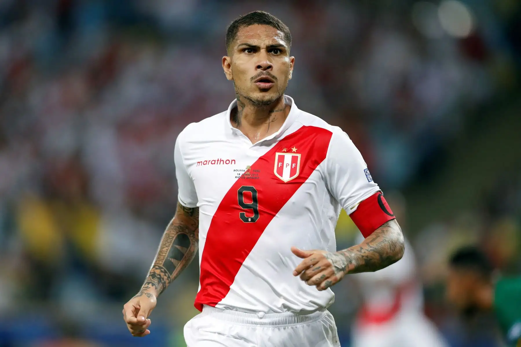 El jugador de Perú Paolo Guerrero celebra un gol durante el partido Bolivia-Perú del Grupo A de la Copa América de Fútbol 2019, en el Estadio Maracaná de Río de Janeiro, Brasil.
Foto: EFE