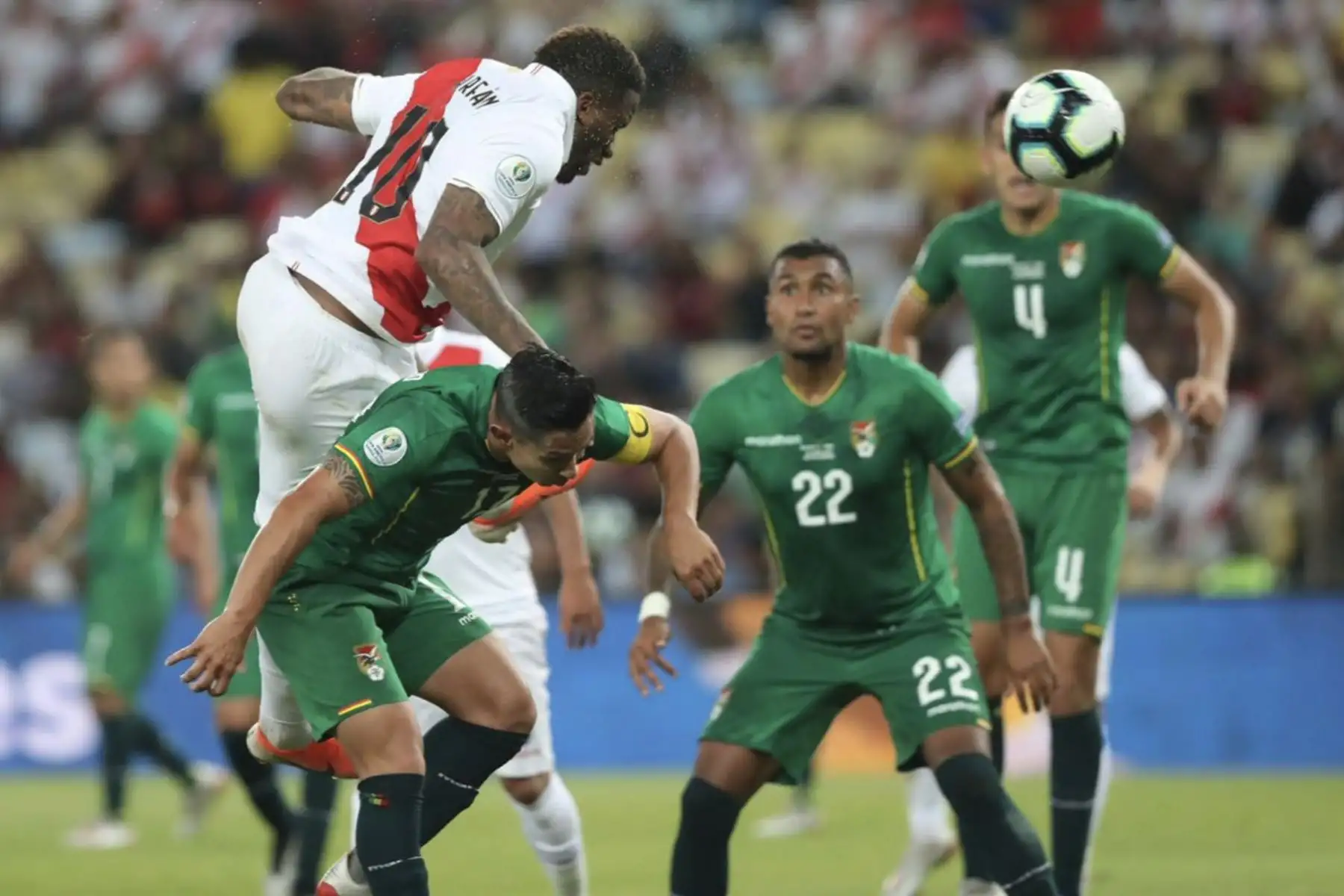 Jeferson Farfan anota un gol ante la selección de Bolivia por la Copa América 2019.
Foto: FPF