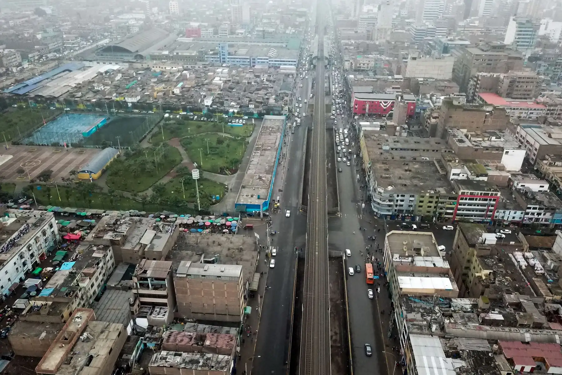 Imágenes con drone: el nuevo rostro de la avenida Aviación. Foto: ANDINA/ Juan Carlos Guzman