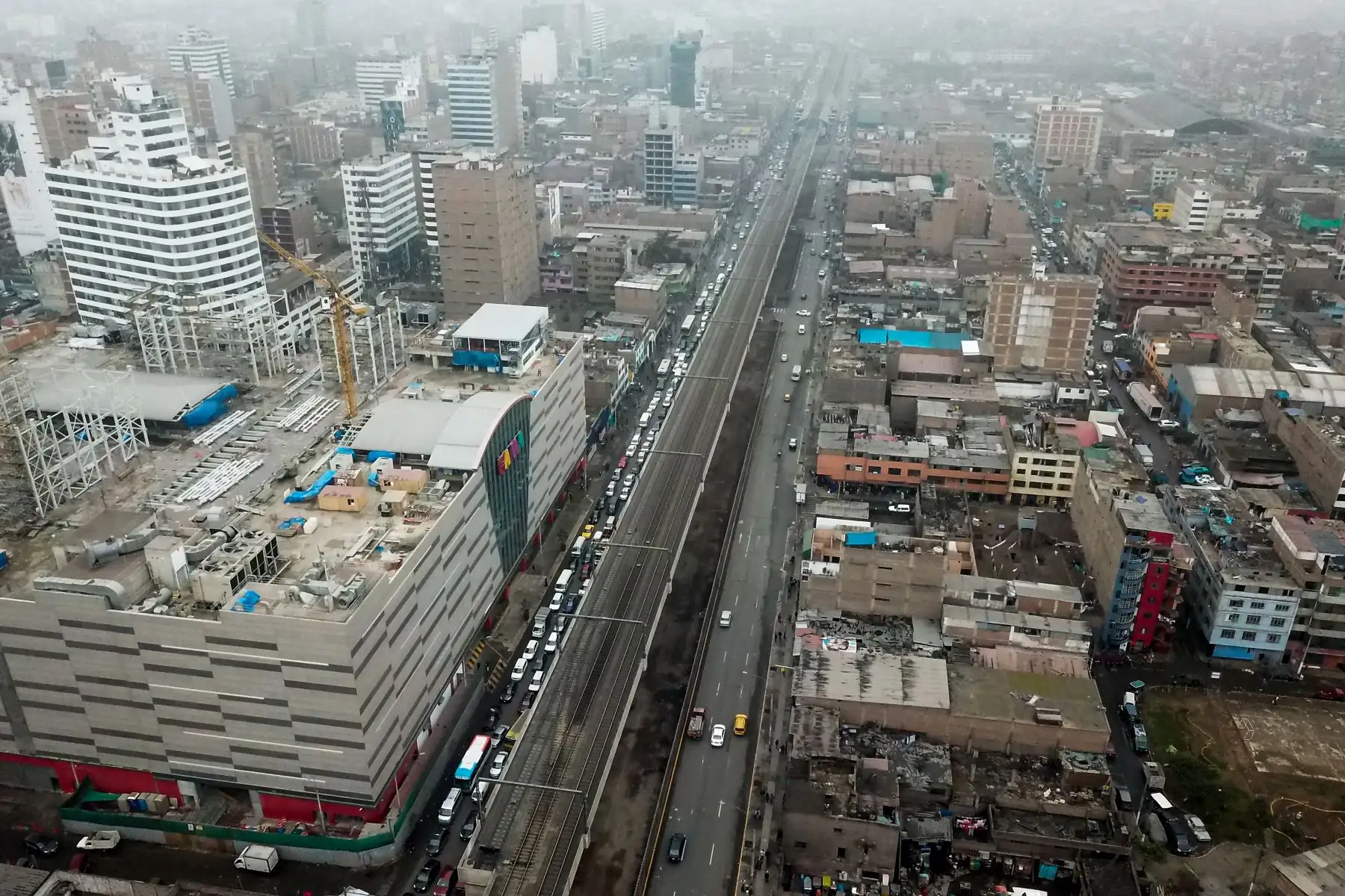 Imágenes con drone: el nuevo rostro de la avenida Aviación. Foto: ANDINA/ Juan Carlos Guzman