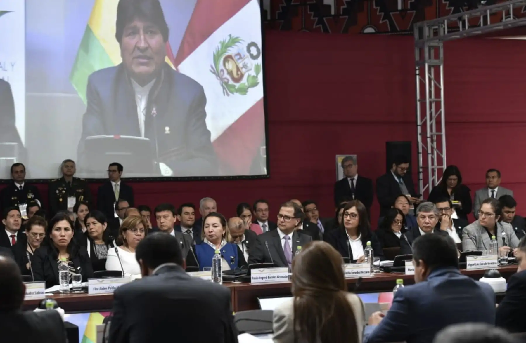Ministros de estado, exponen durante el V Gabinete Binacional Perú-Bolivia, en Ilo Moquegua.Foto:ANDINA/Prensa Presidencia