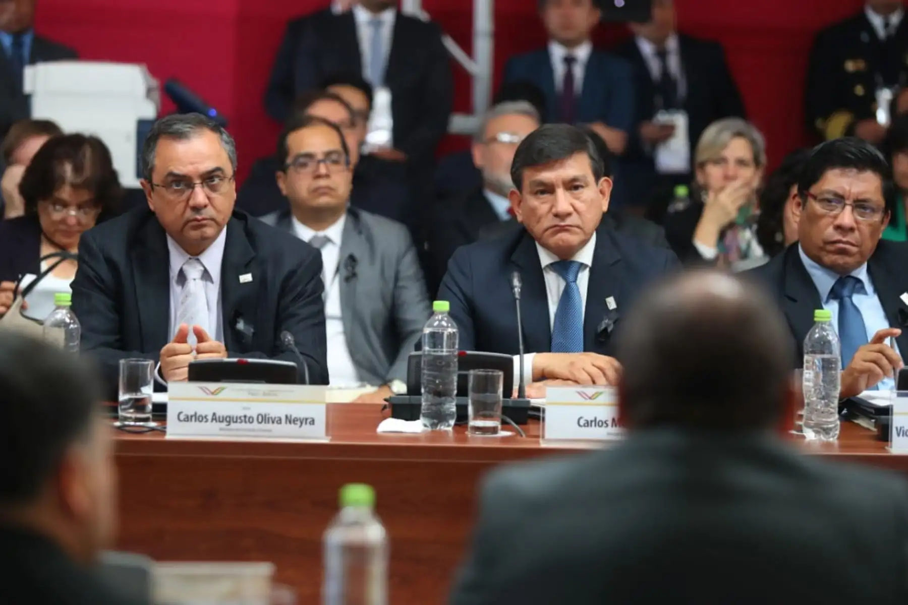 Ministro de Economía y Finanzas	Carlos Augusto Oliva Neyra, expone durante el V Gabinete Binacional Perú-Bolivia, en Ilo Moquegua.Foto:ANDINA/Prensa Presidencia