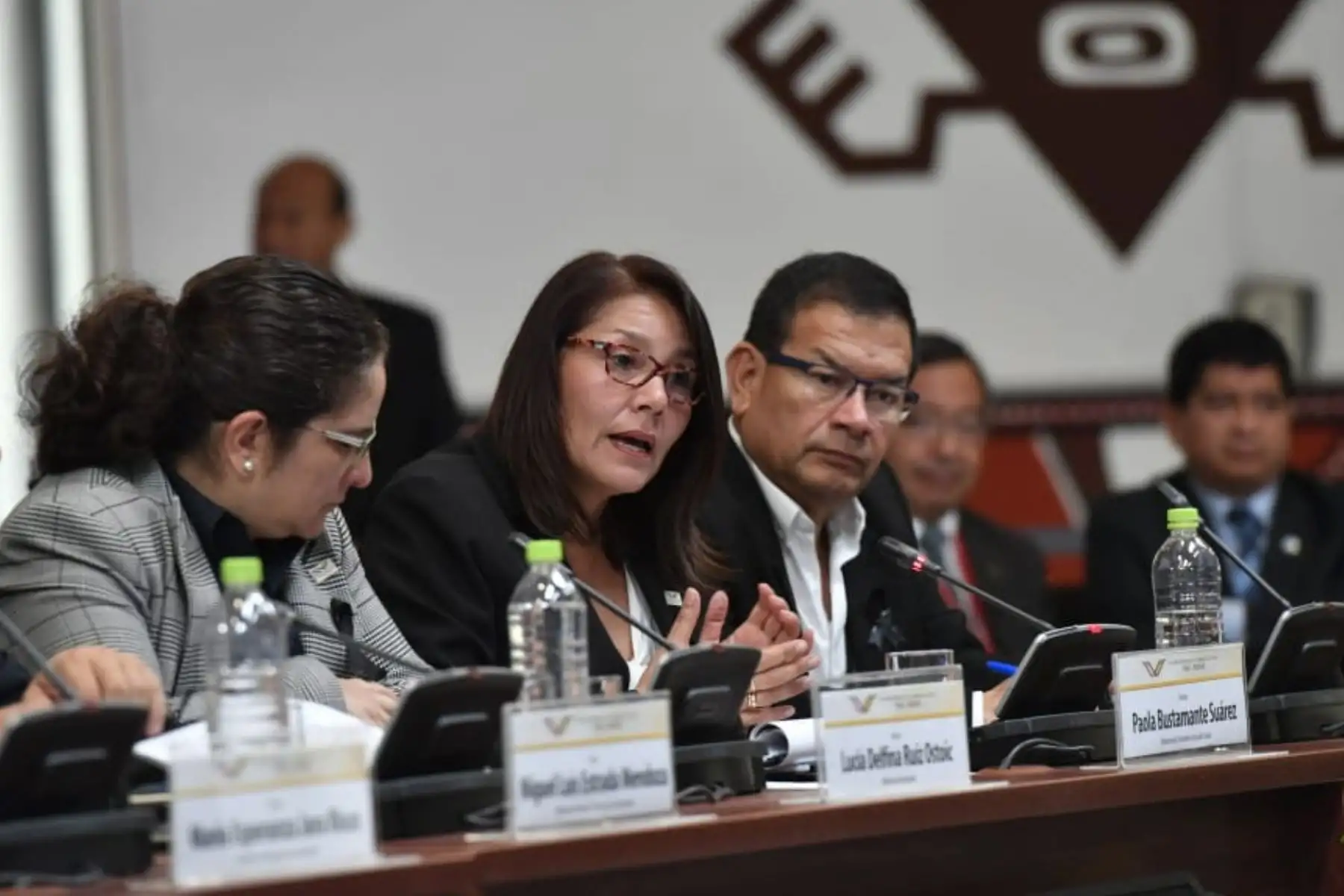 Ministra de Desarrollo e Inclusión Social Paola Bustamante Suárez, expone durante el V Gabinete Binacional Perú-Bolivia, en Ilo Moquegua.Foto:ANDINA/Prensa Presidencia